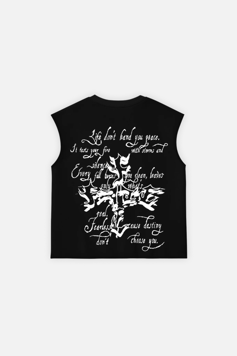 Letter Cross Tank Top Black