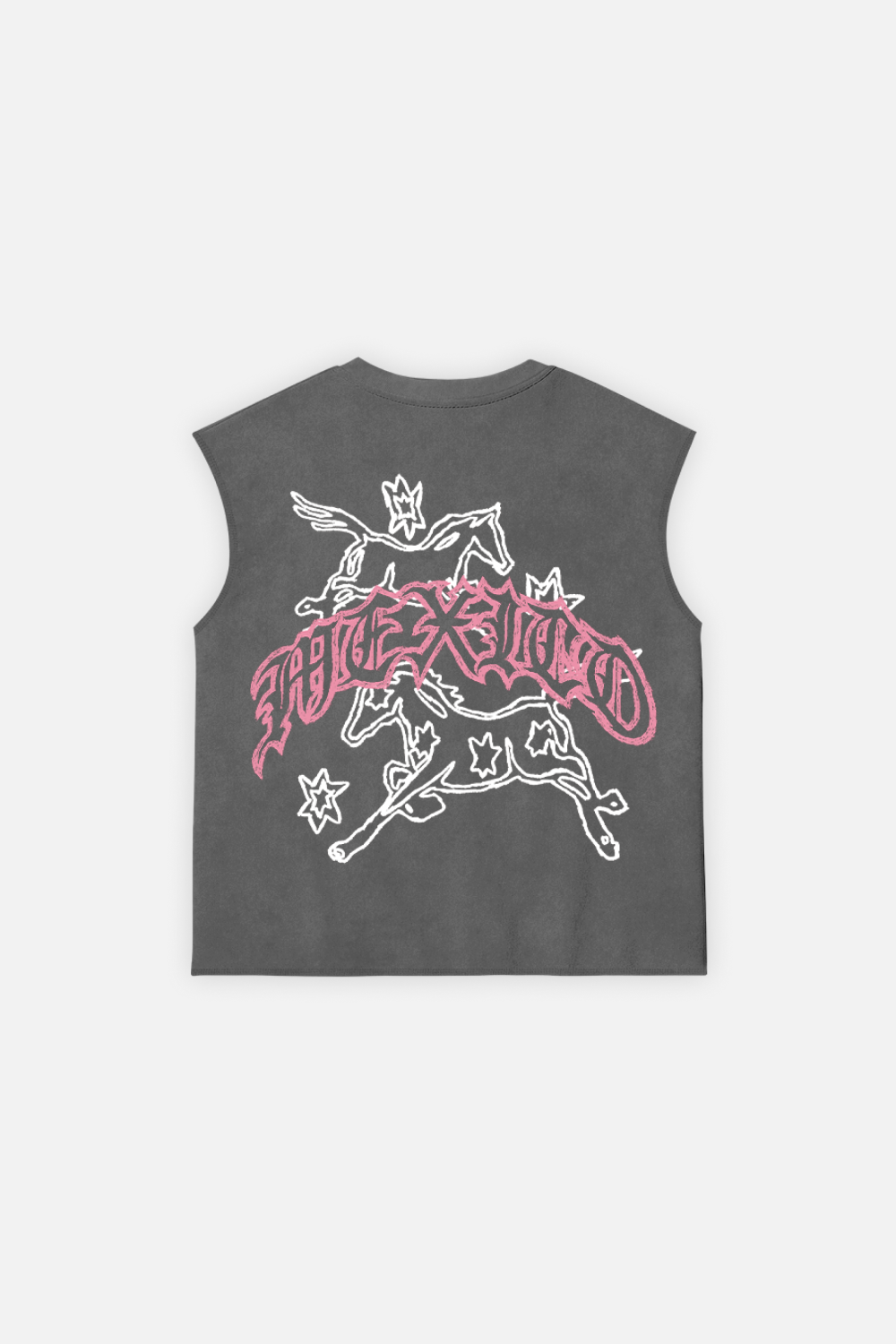 Fate Two Horse Sparks Tank Top Washed Grey