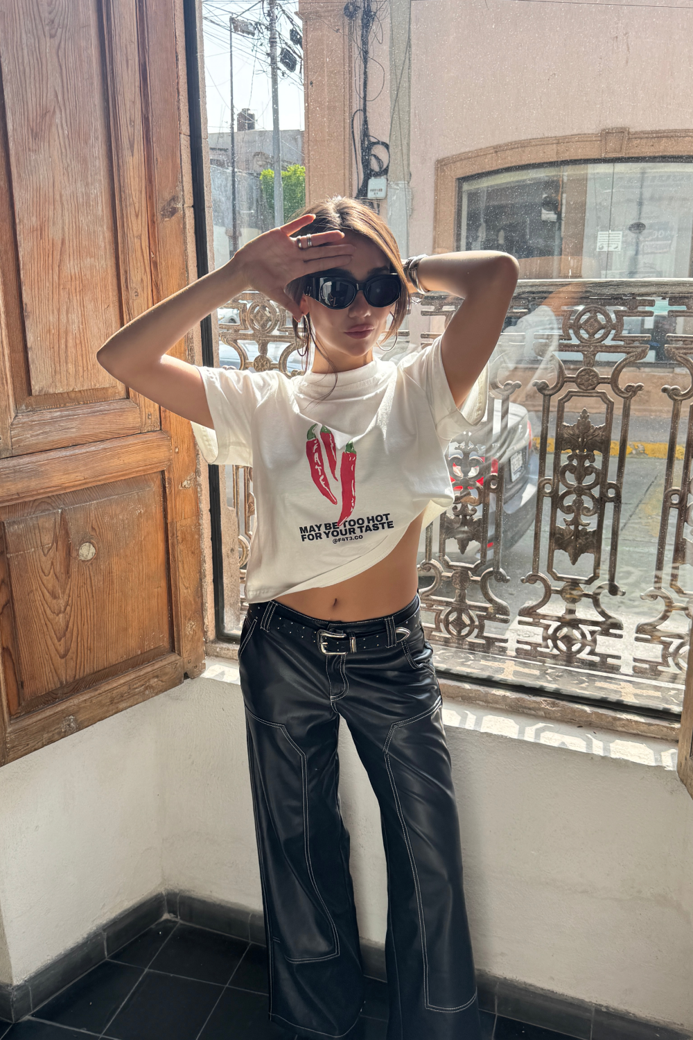 May Be Too Hot Crop Tee Ivory