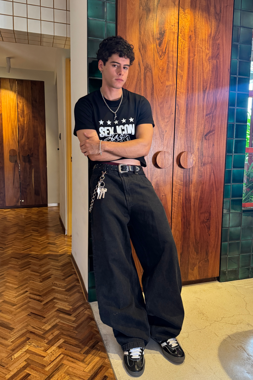 It's Okay Crop Tee Black