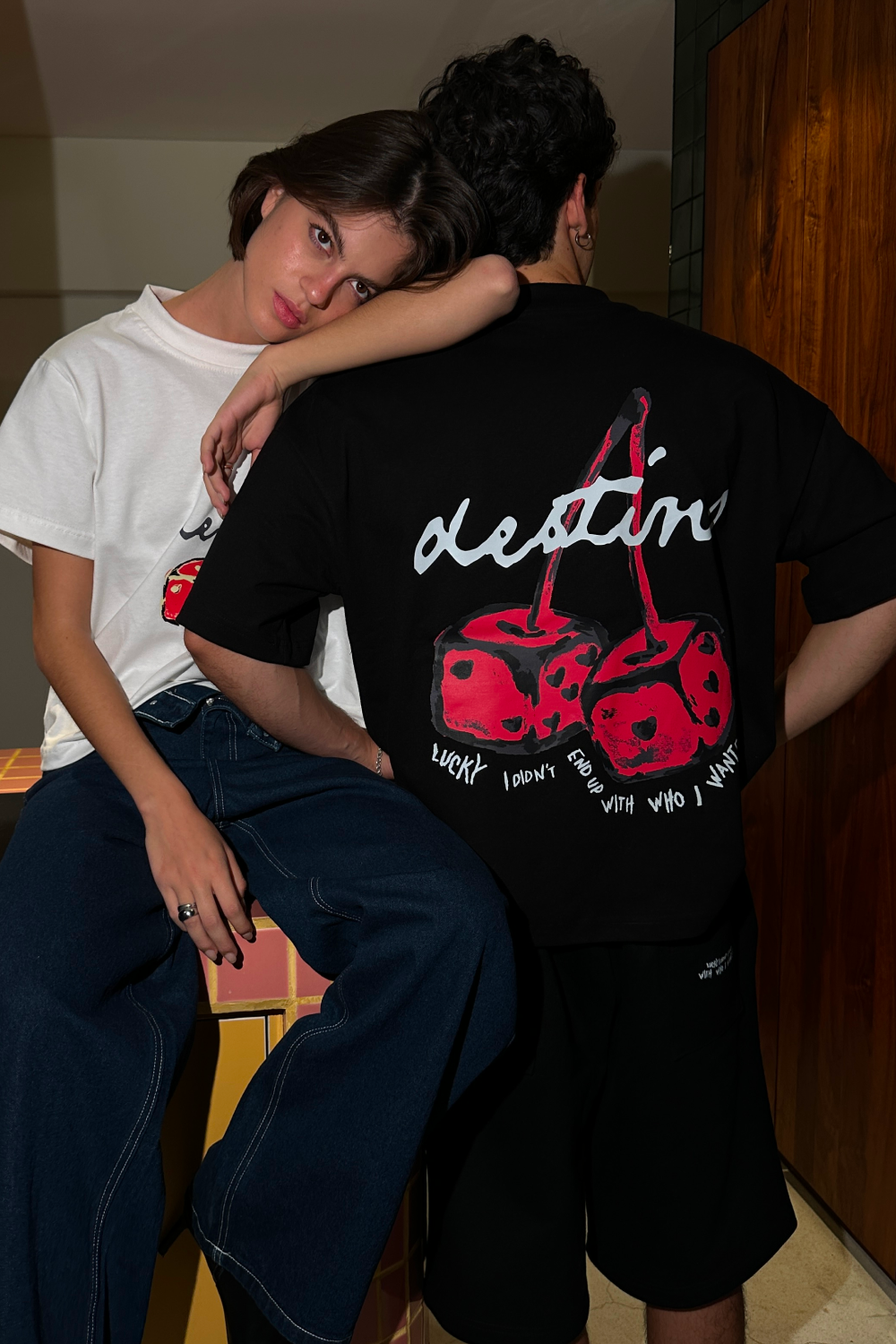 Dice Cherry Tee Black