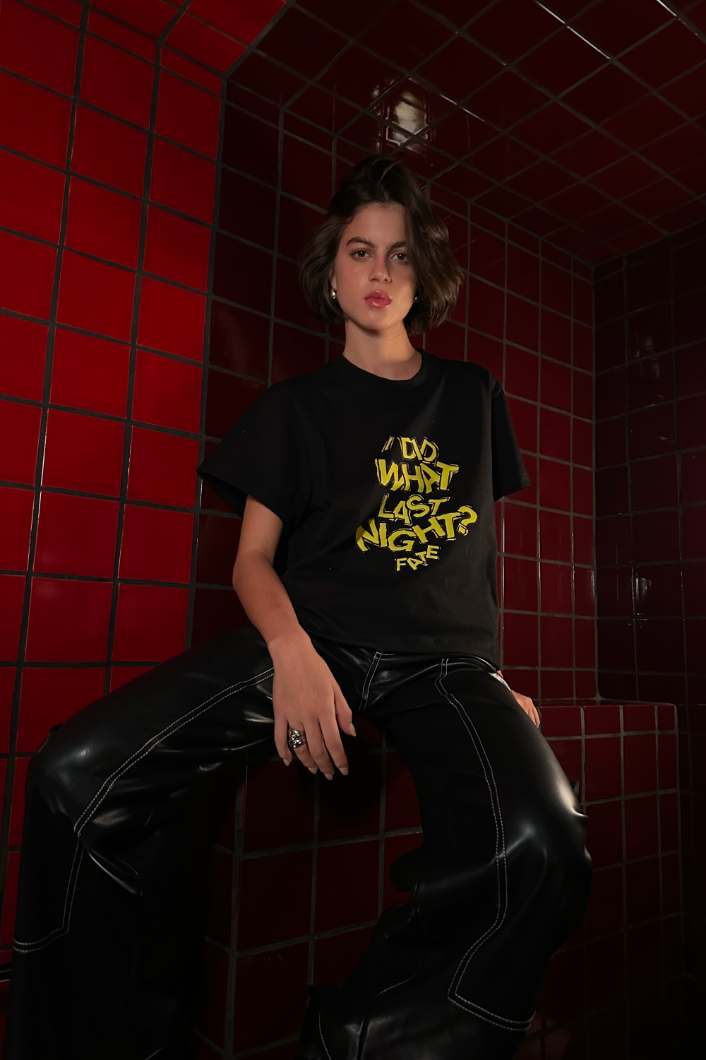 I Did What? Crop Tee Black