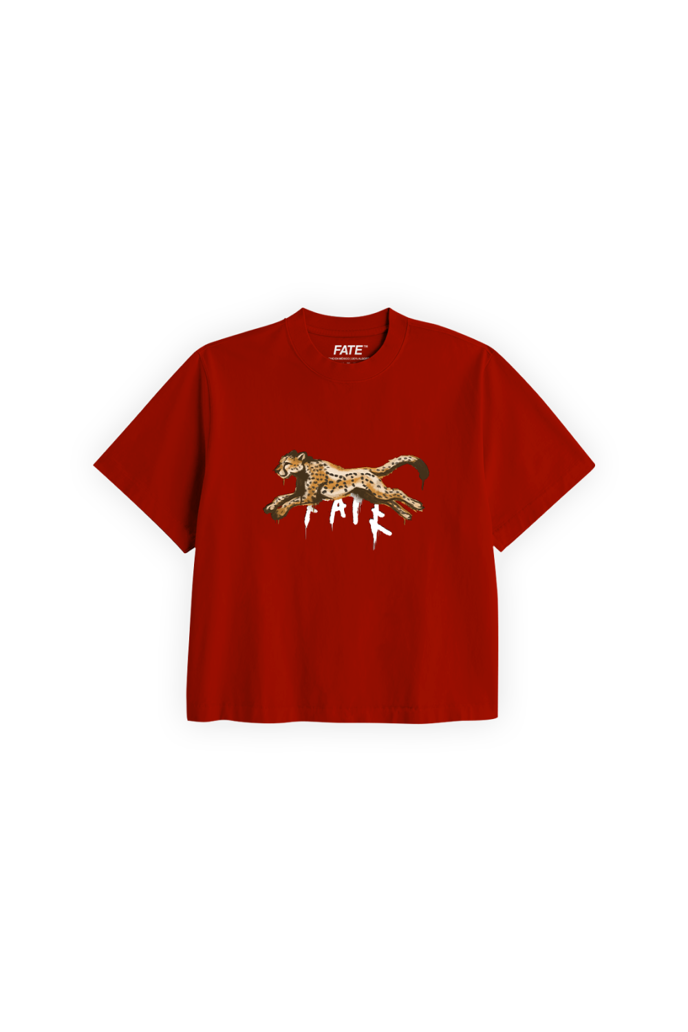 Cheetah Crop Tee Red