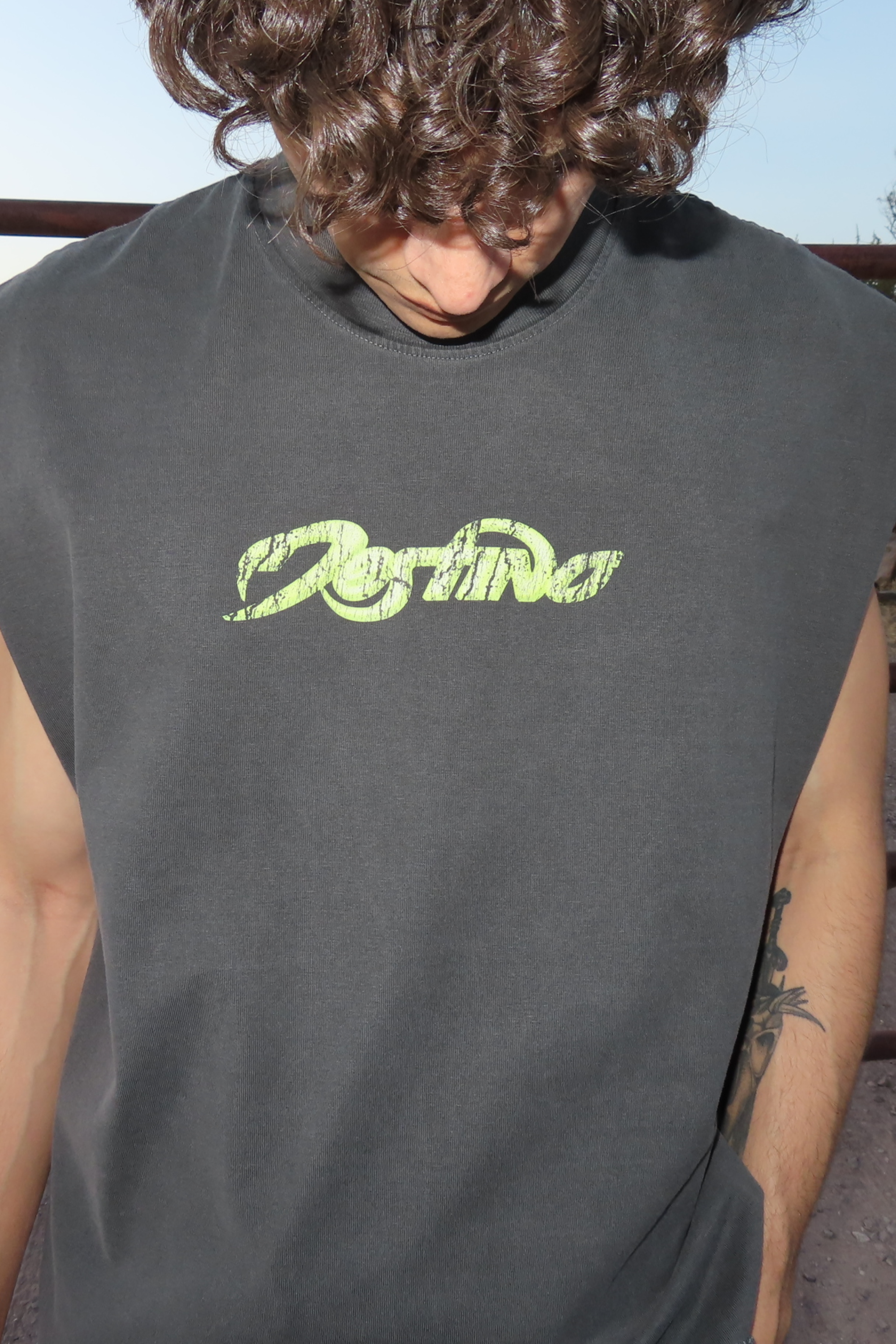 Driven by Passion Tank Top Washed Grey