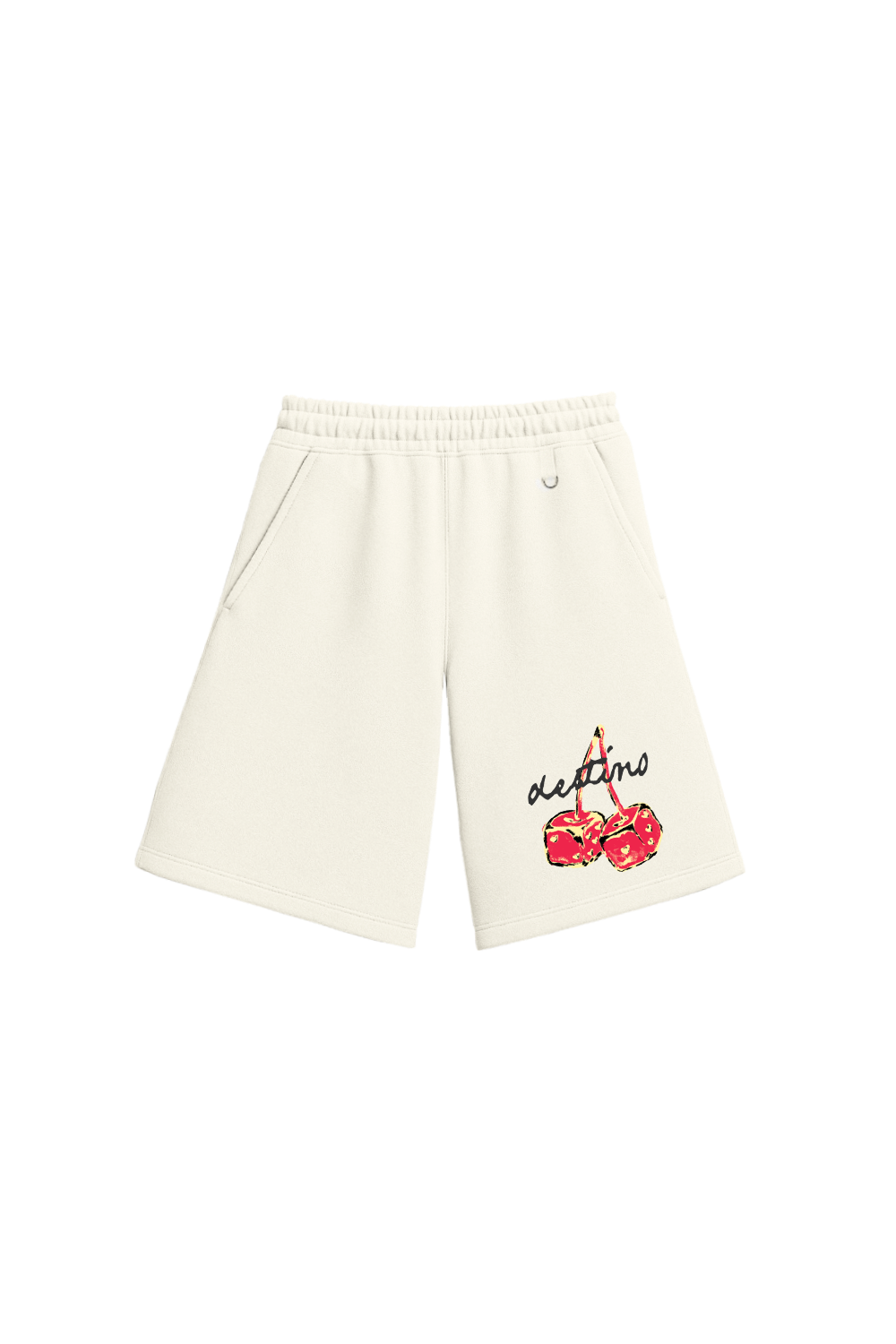 Dice Cherry Baggy Shorts Ivory