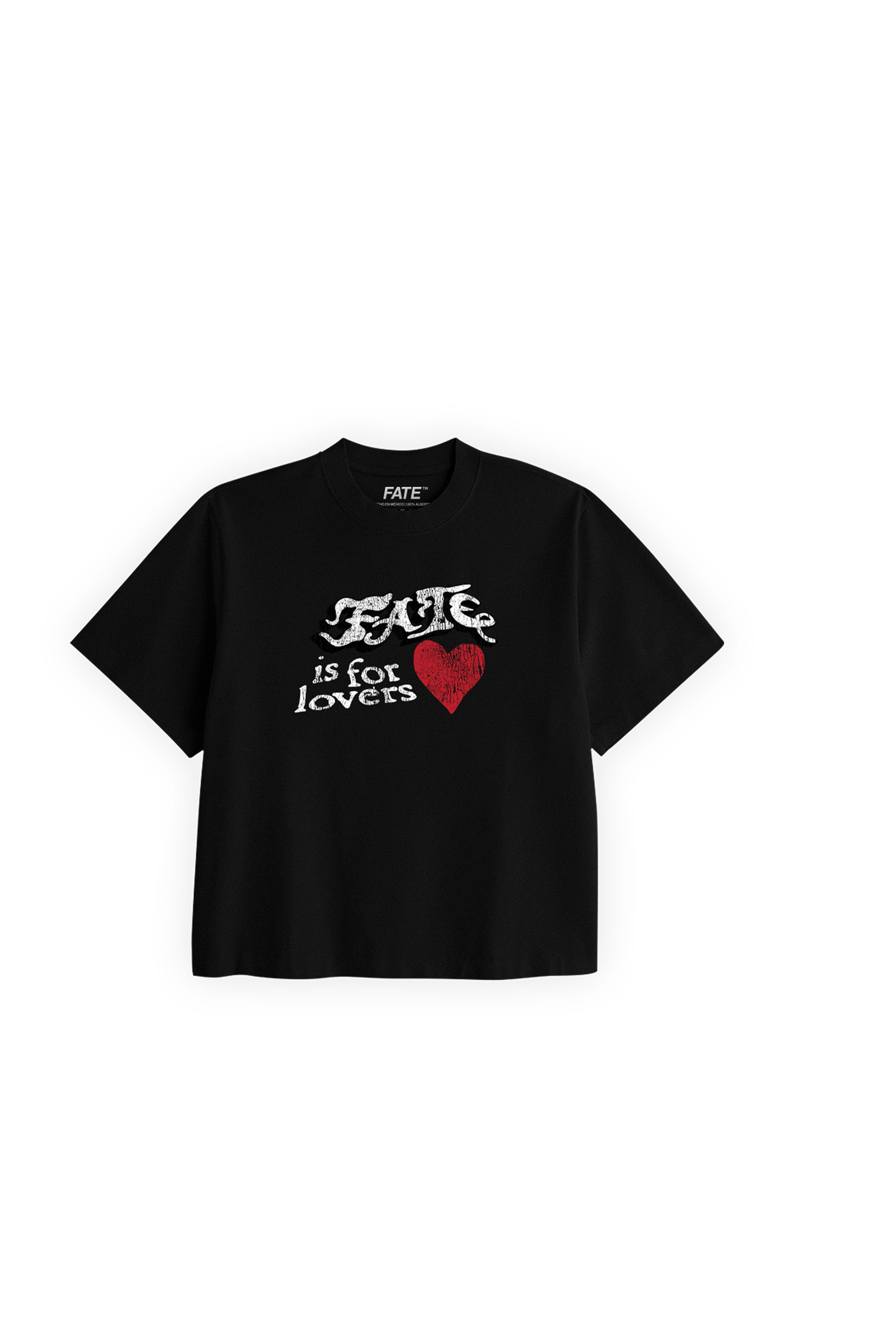 Fate is for Lovers Crop Tee Black
