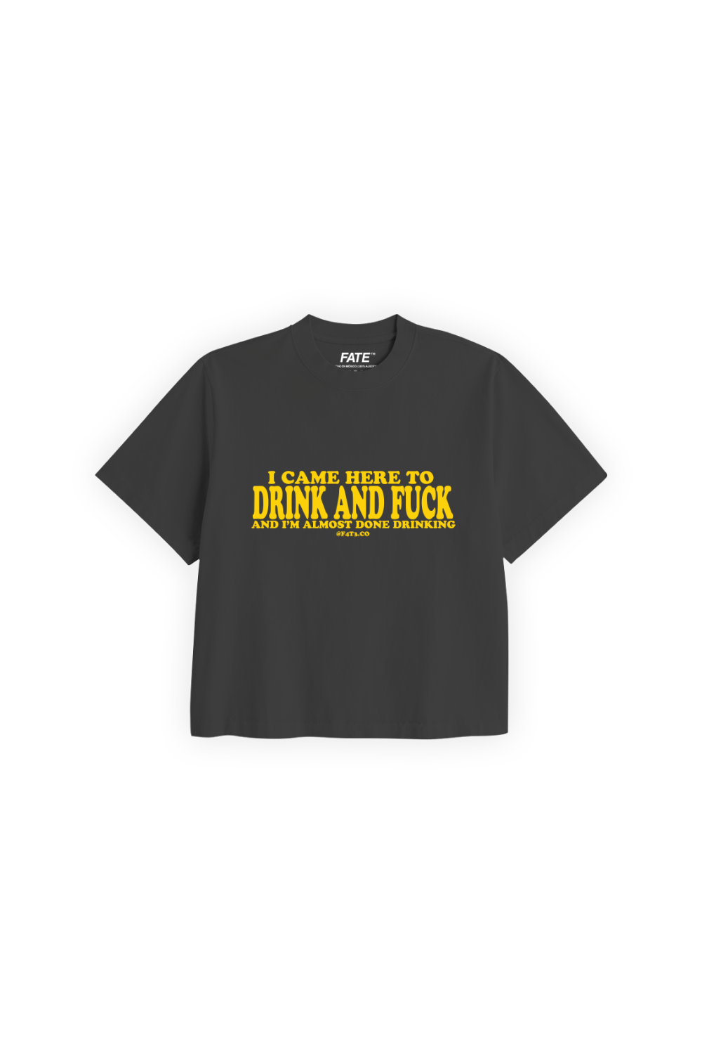 Drink & F*ck Crop Tee Oxford Grey