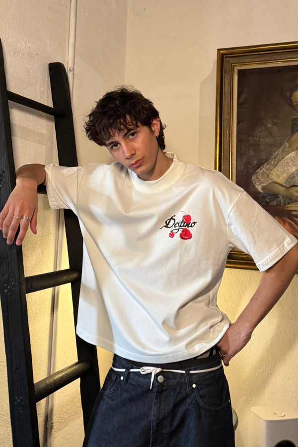 Crayon Cherry Tee Ivory