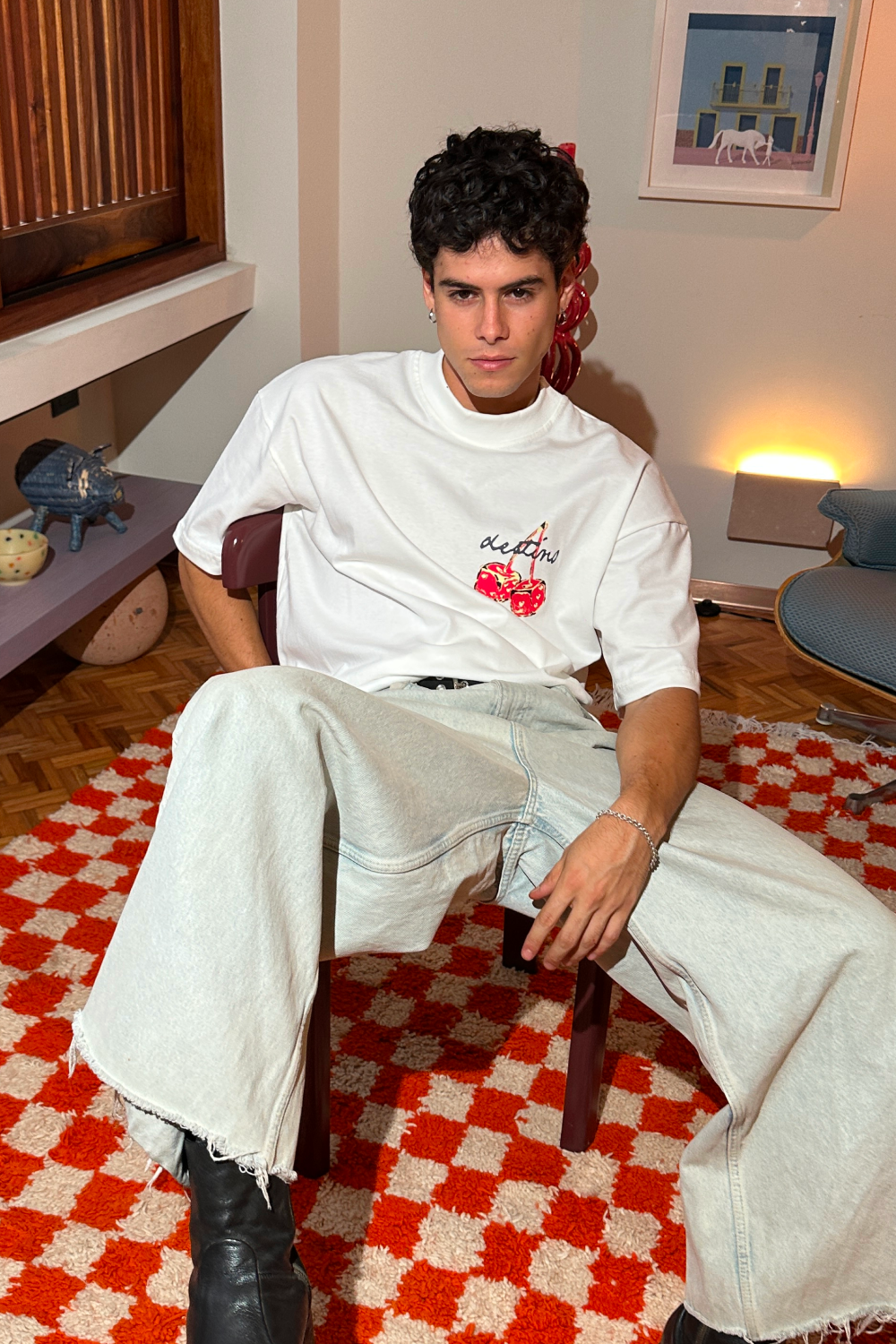 Dice Cherry Tee Ivory