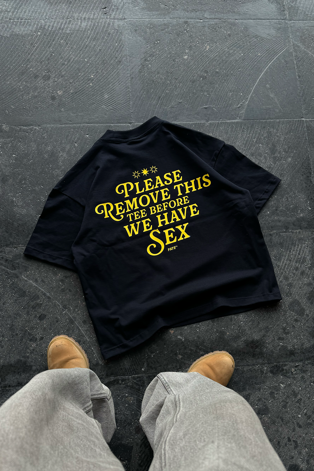 Please Remove Tee Navy Blue