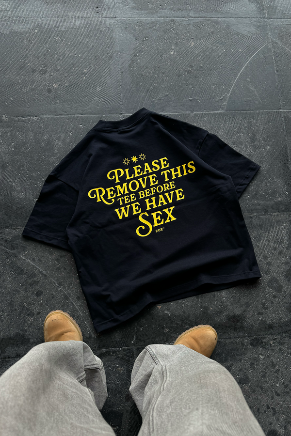 Please Remove Tee Navy Blue