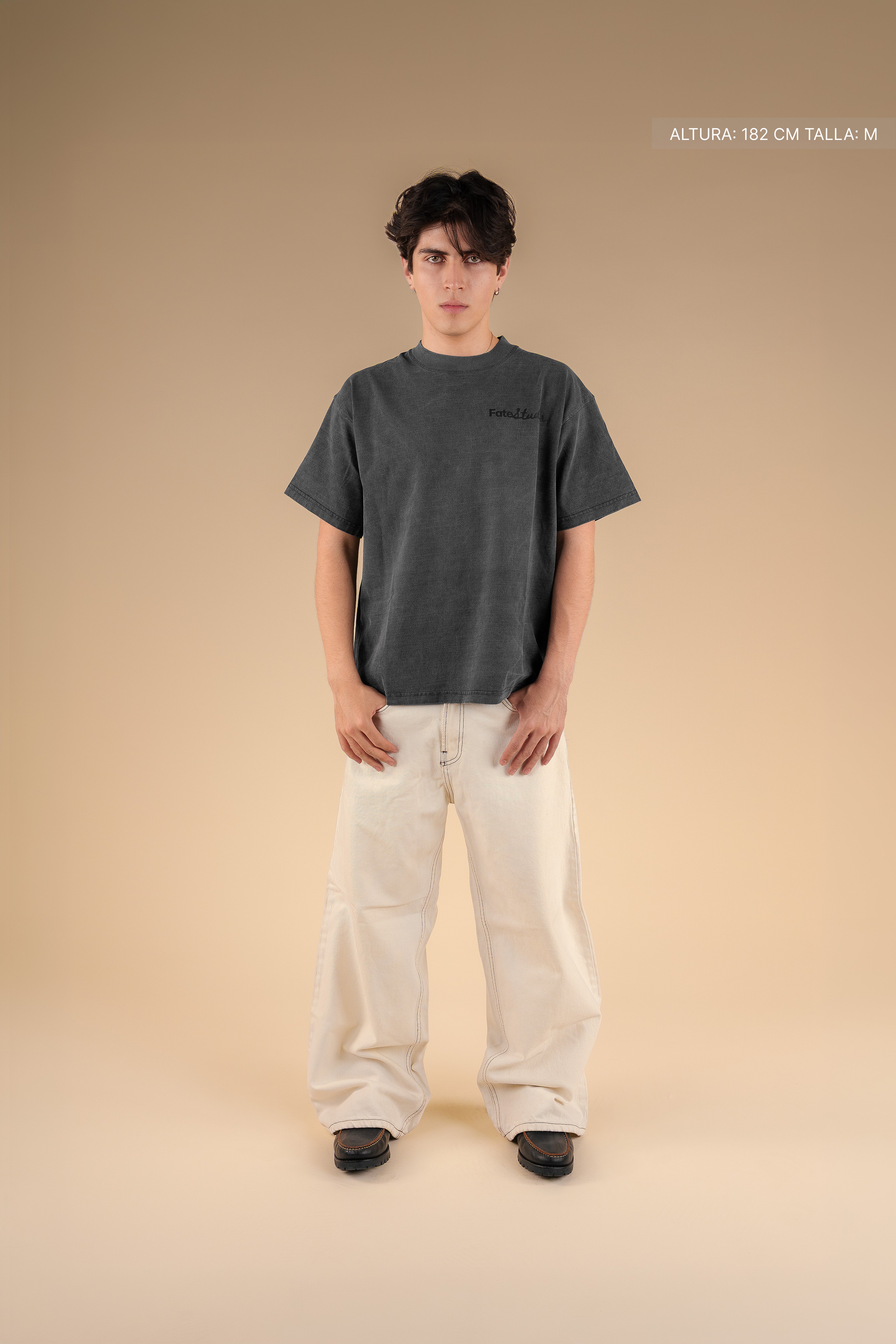 Studio Script Tee Washed Grey