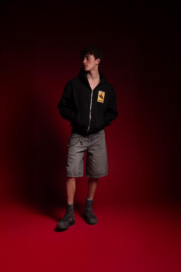 Racing Cowboy Zip Hoodie Vantablack