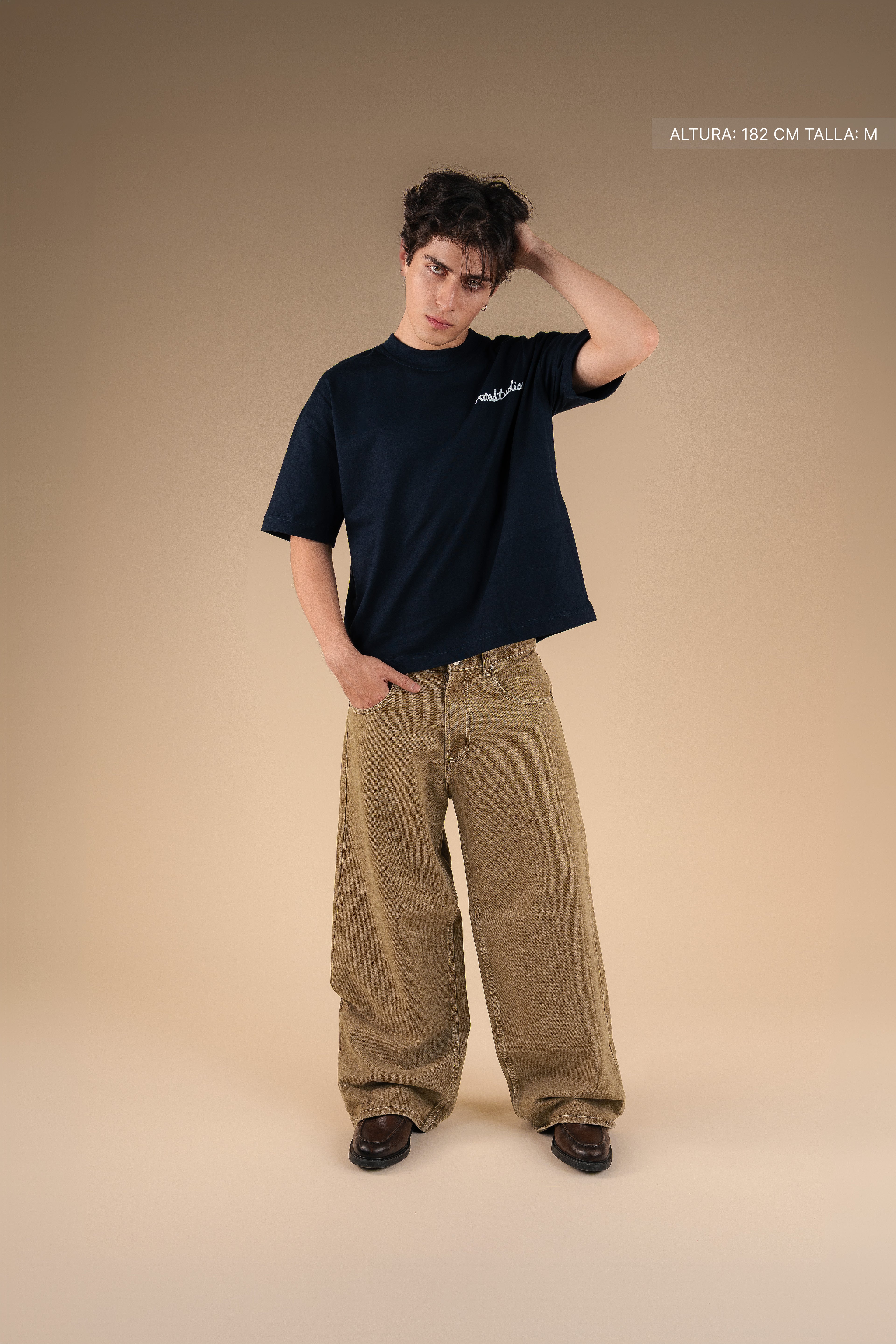 Studio Script Tee Navy Blue