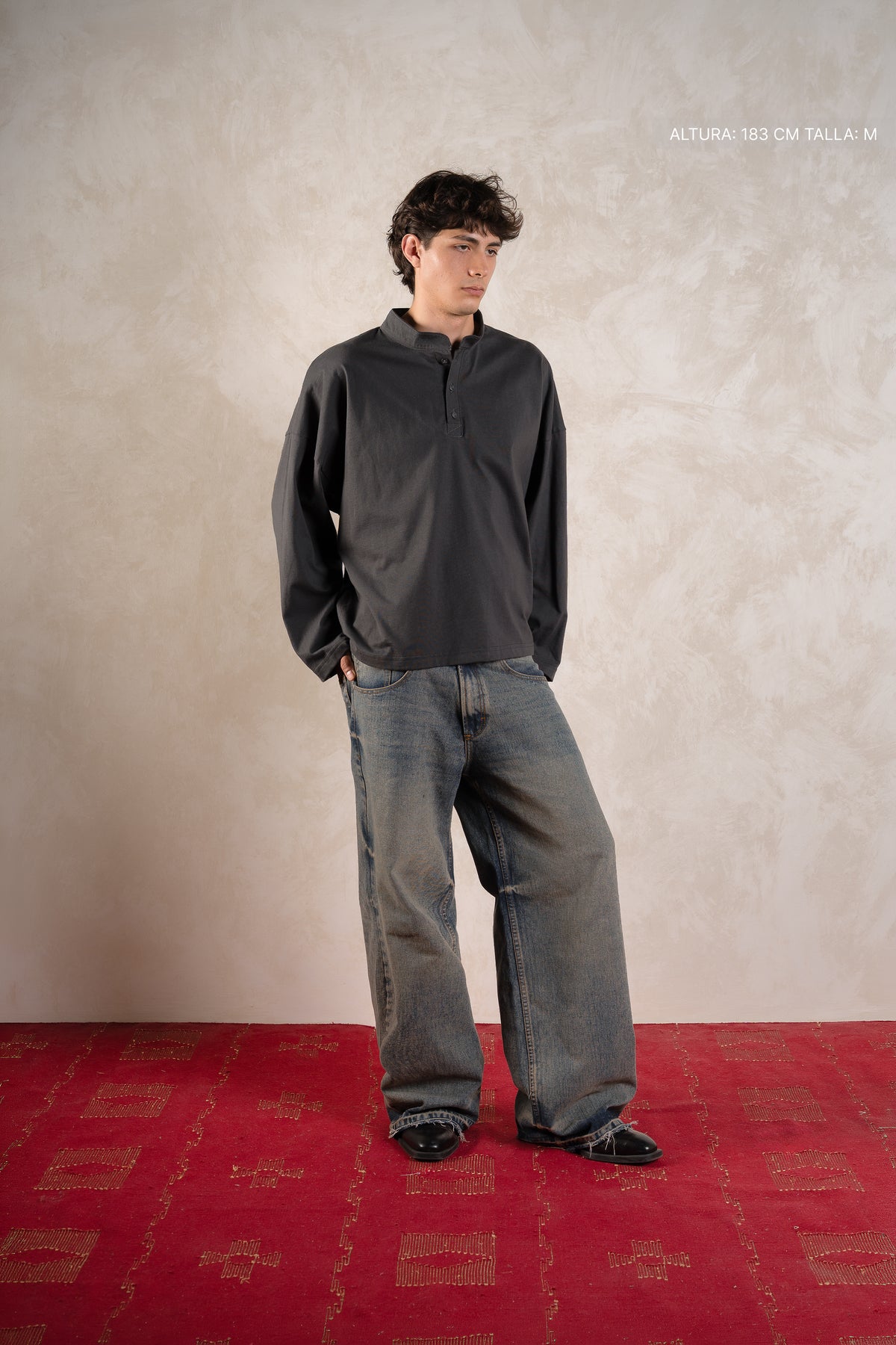 Maho Henley Longsleeve Oxford Grey
