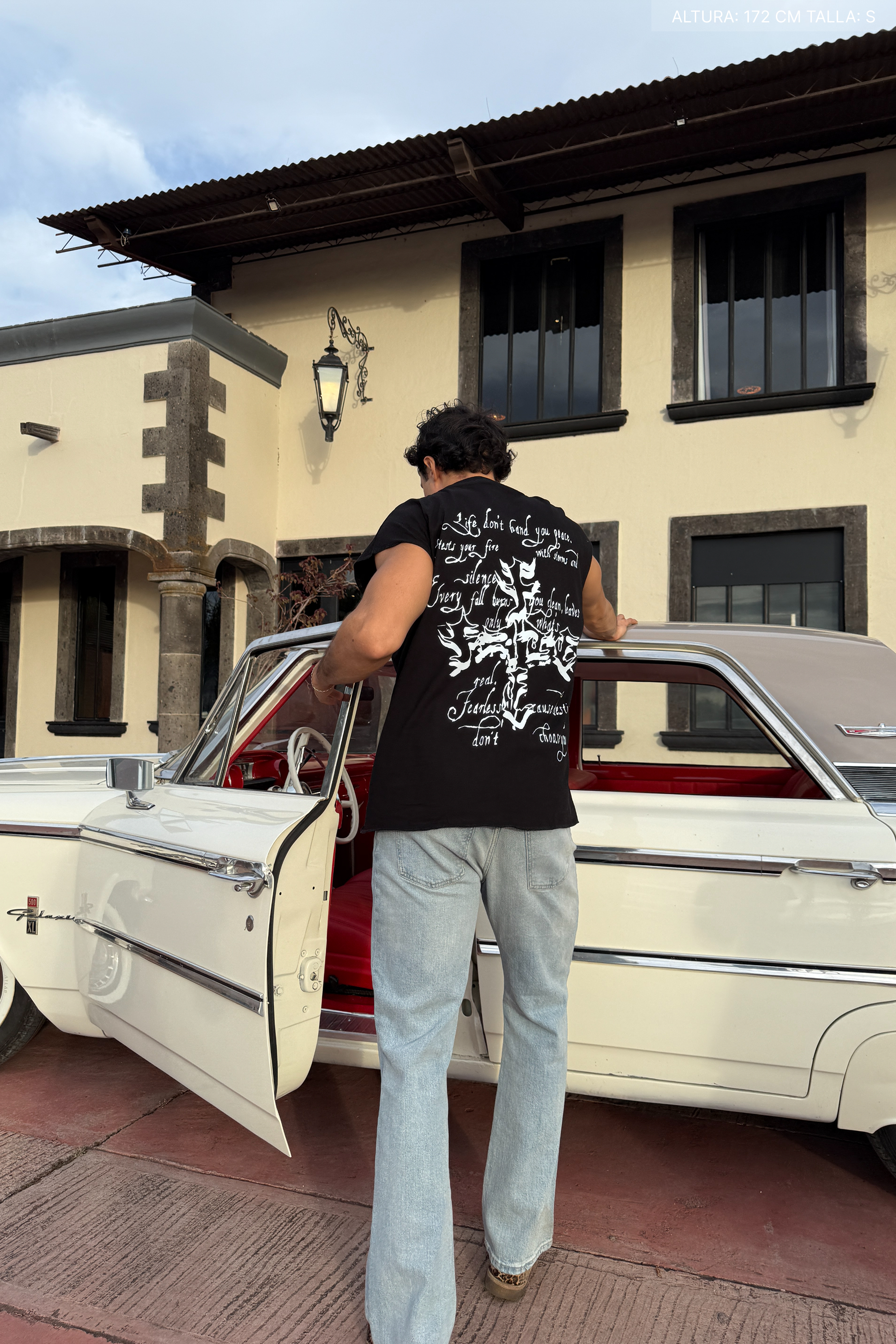 Letter Cross Tank Top Black