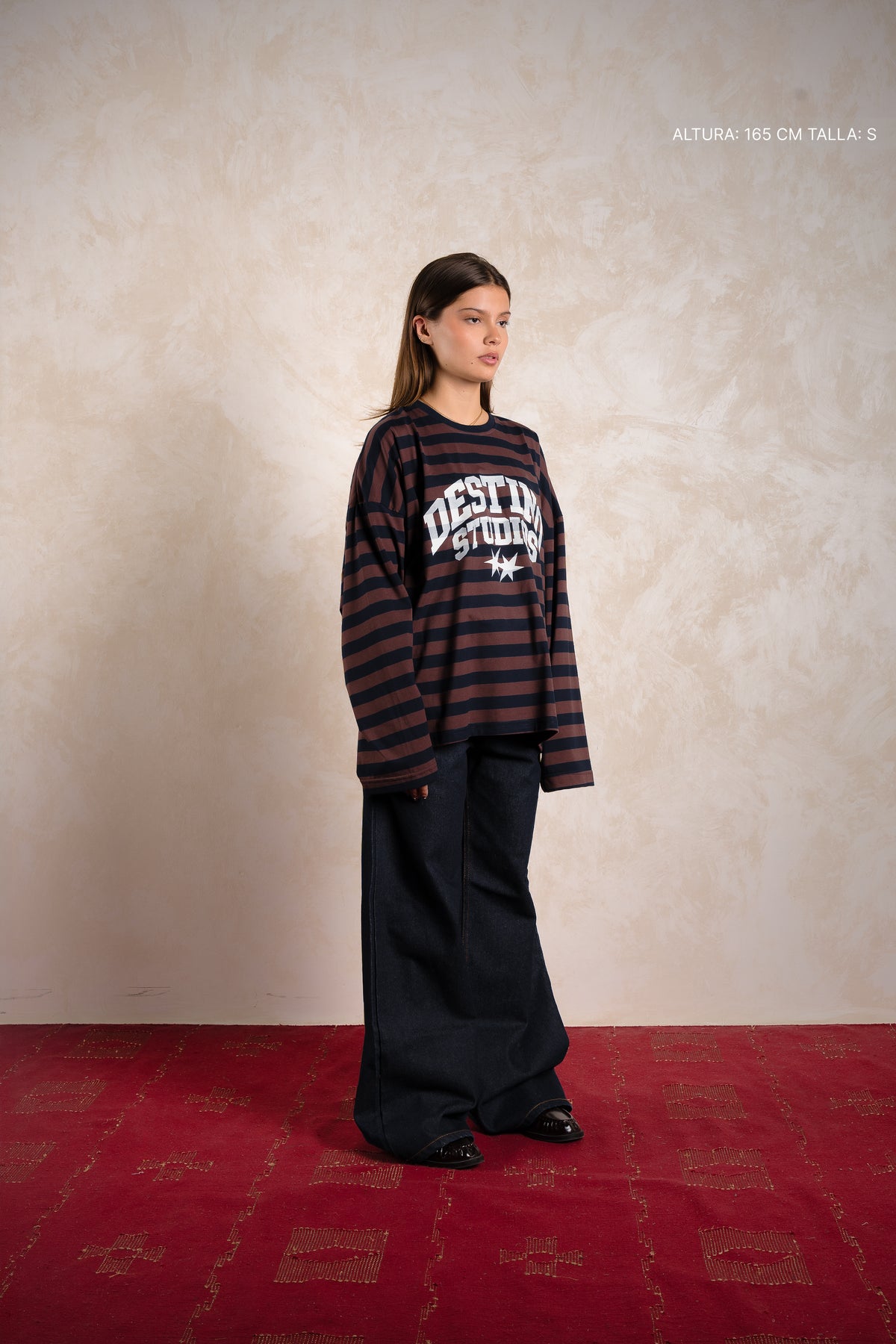 Destino Studios Striped Longsleeve Navy w/ Brown