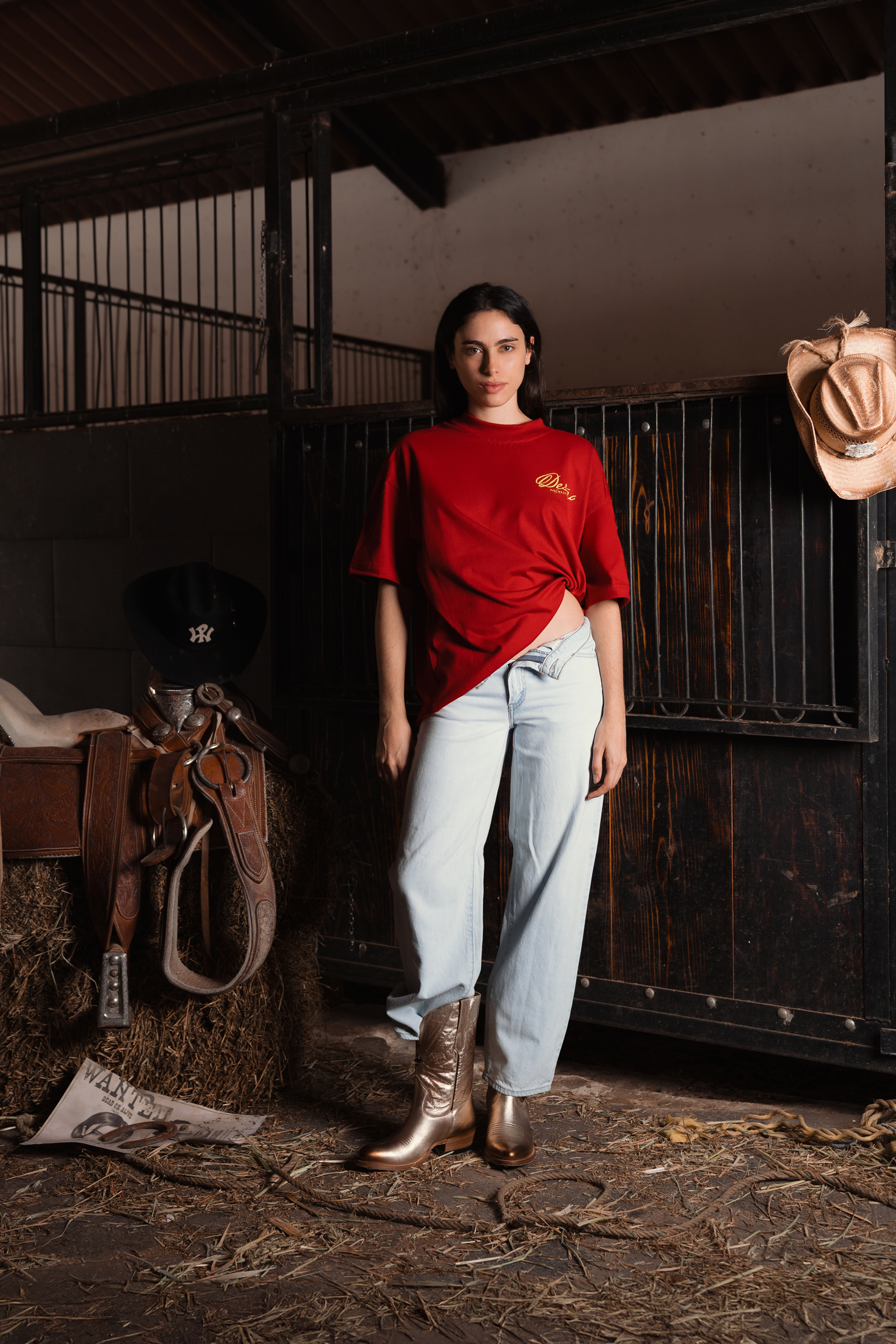 Shut Up Cowboy Tee Red