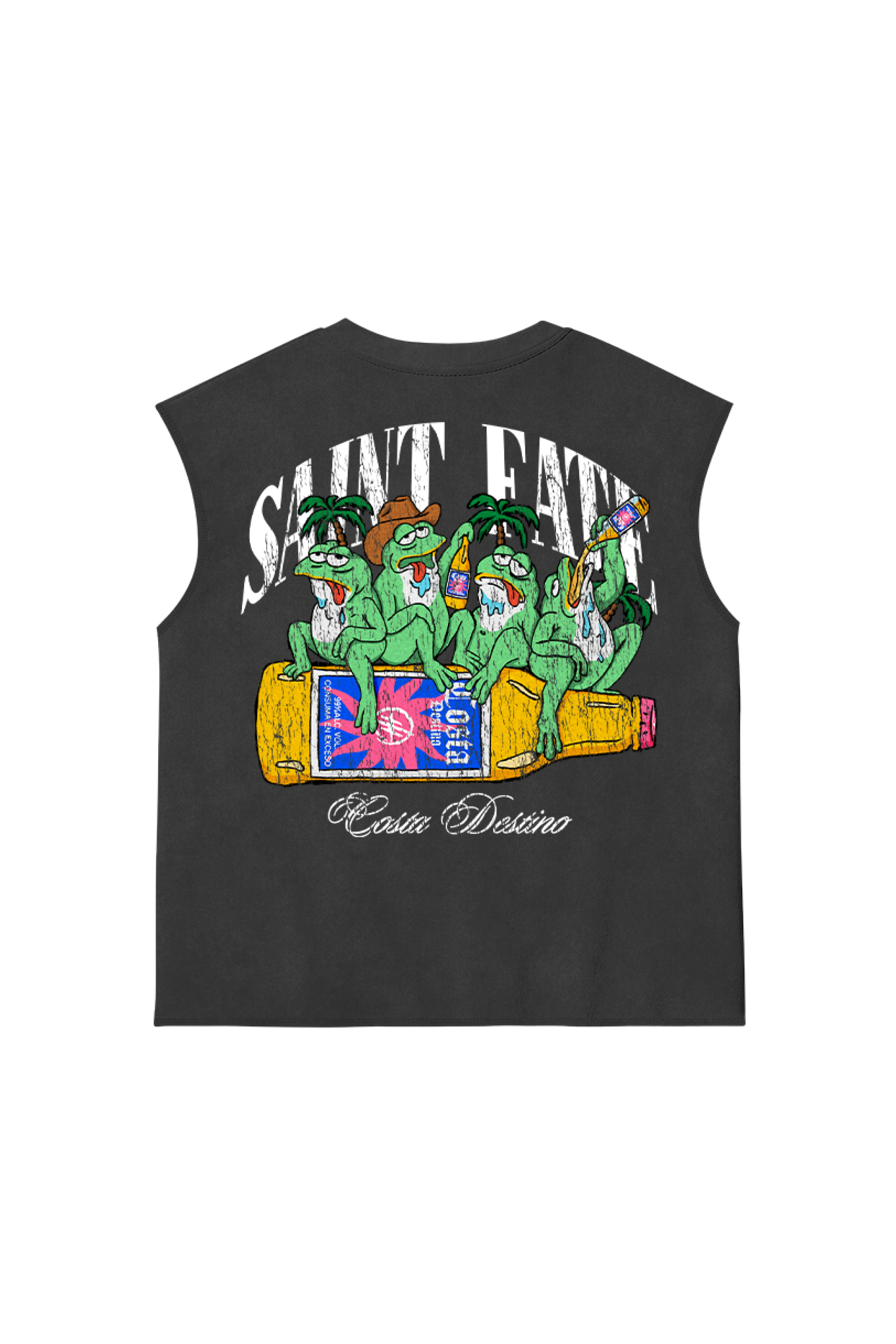 Drunk Frogs Tank Top Washed Grey