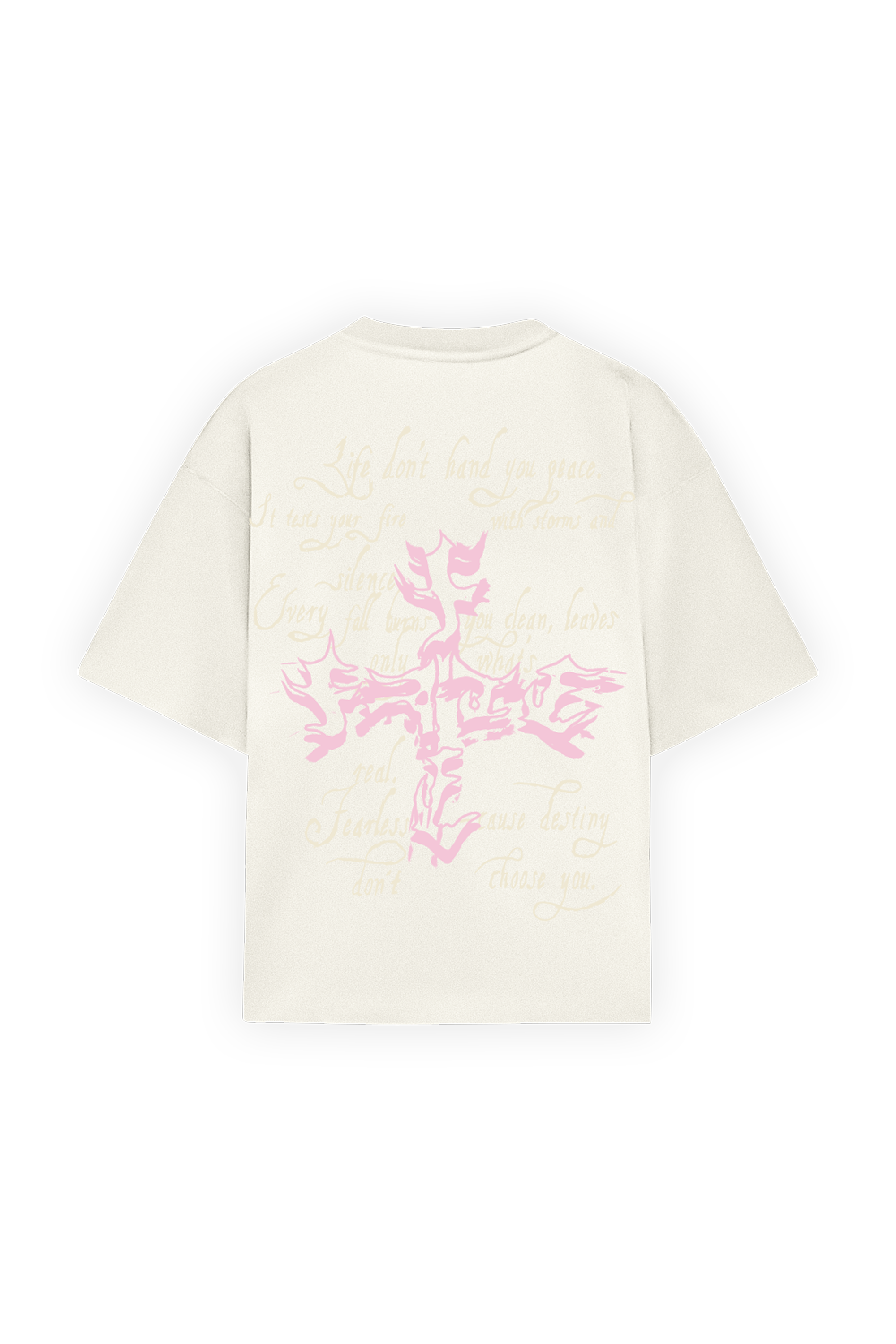 Letter Cross Tee Ivory