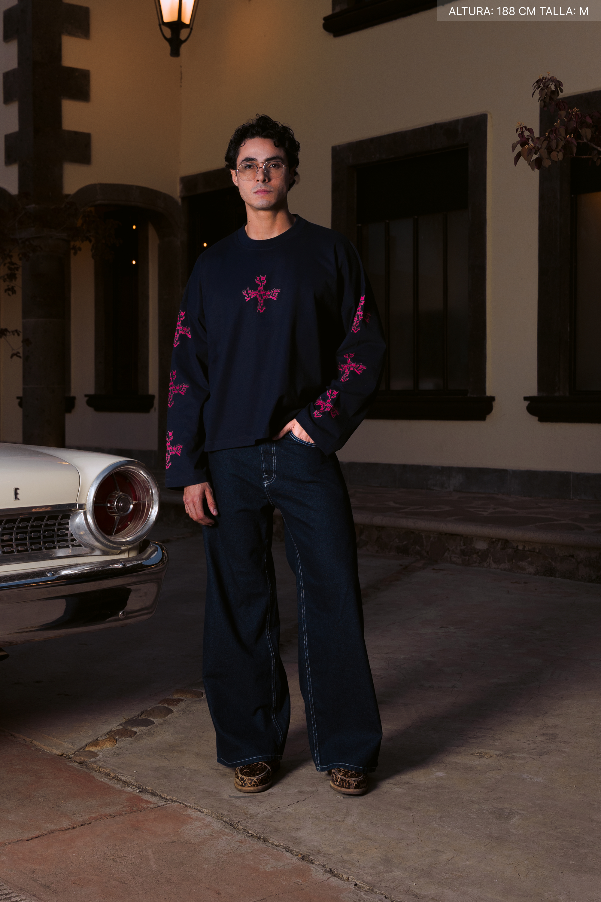 Letter Cross Longsleeve Navy Blue