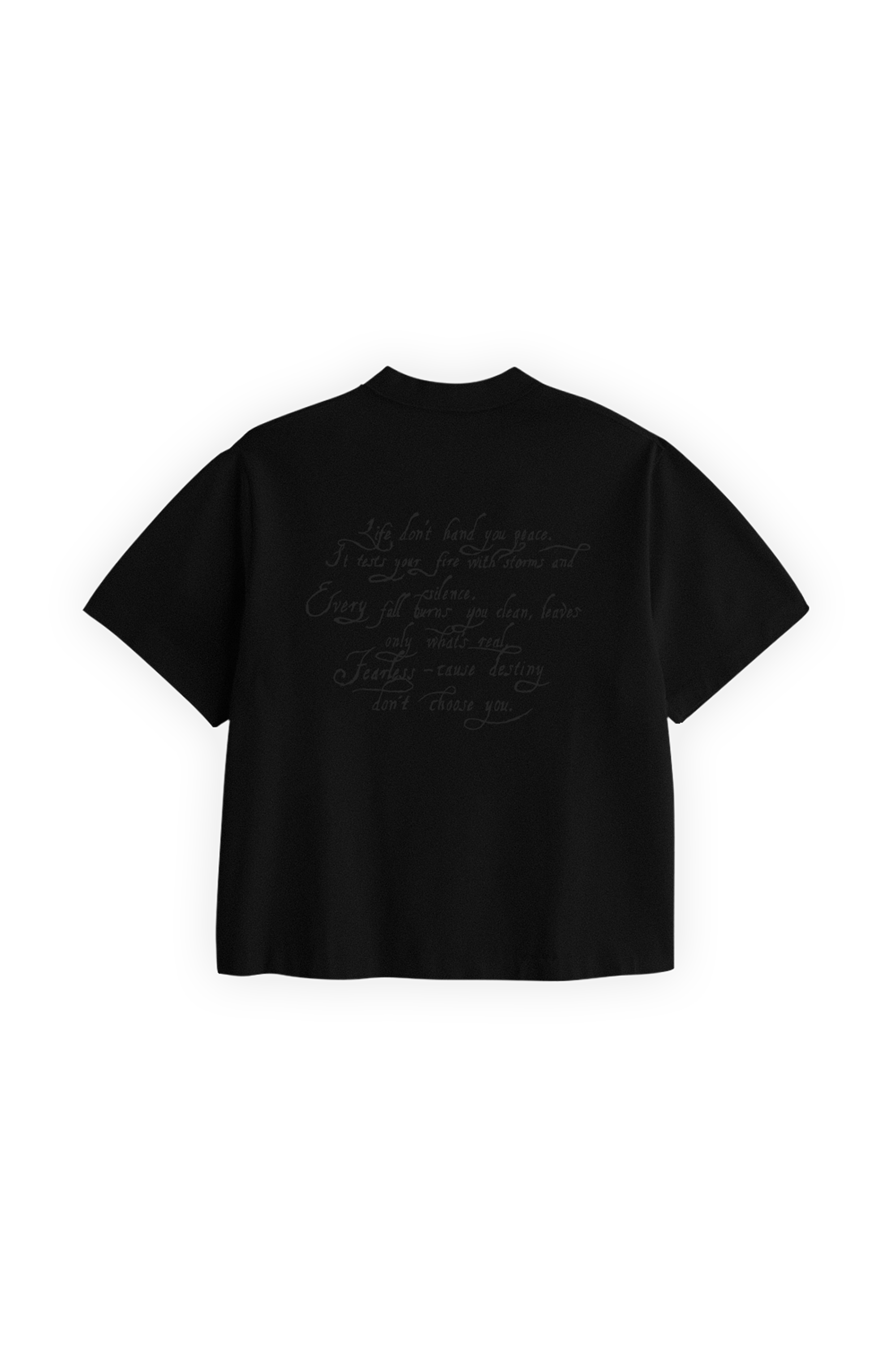 Letter Cross Crop Tee Black