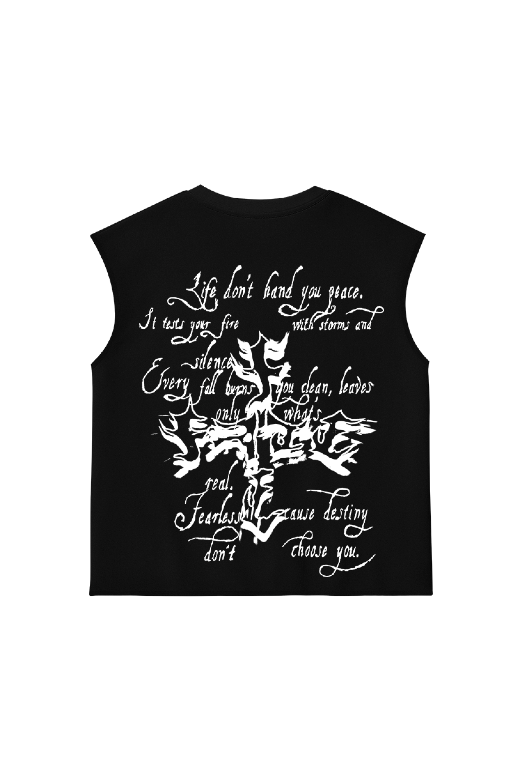 Letter Cross Tank Top Black