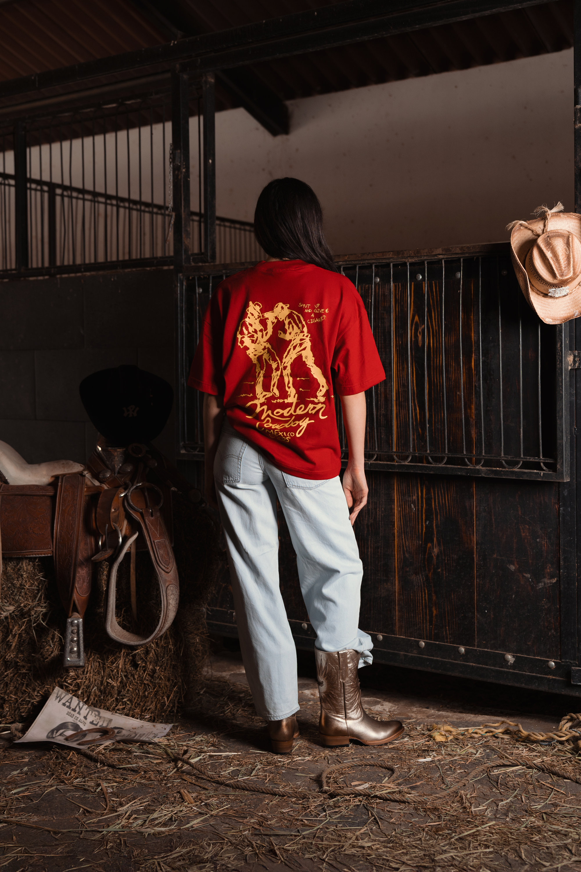 Shut Up Cowboy Tee Red