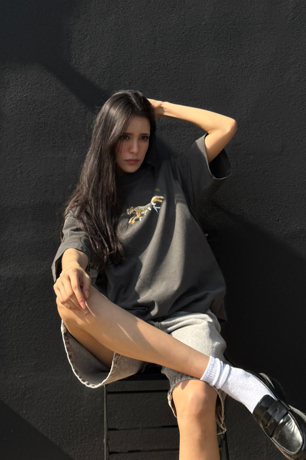 Cheetah Tee Washed Grey