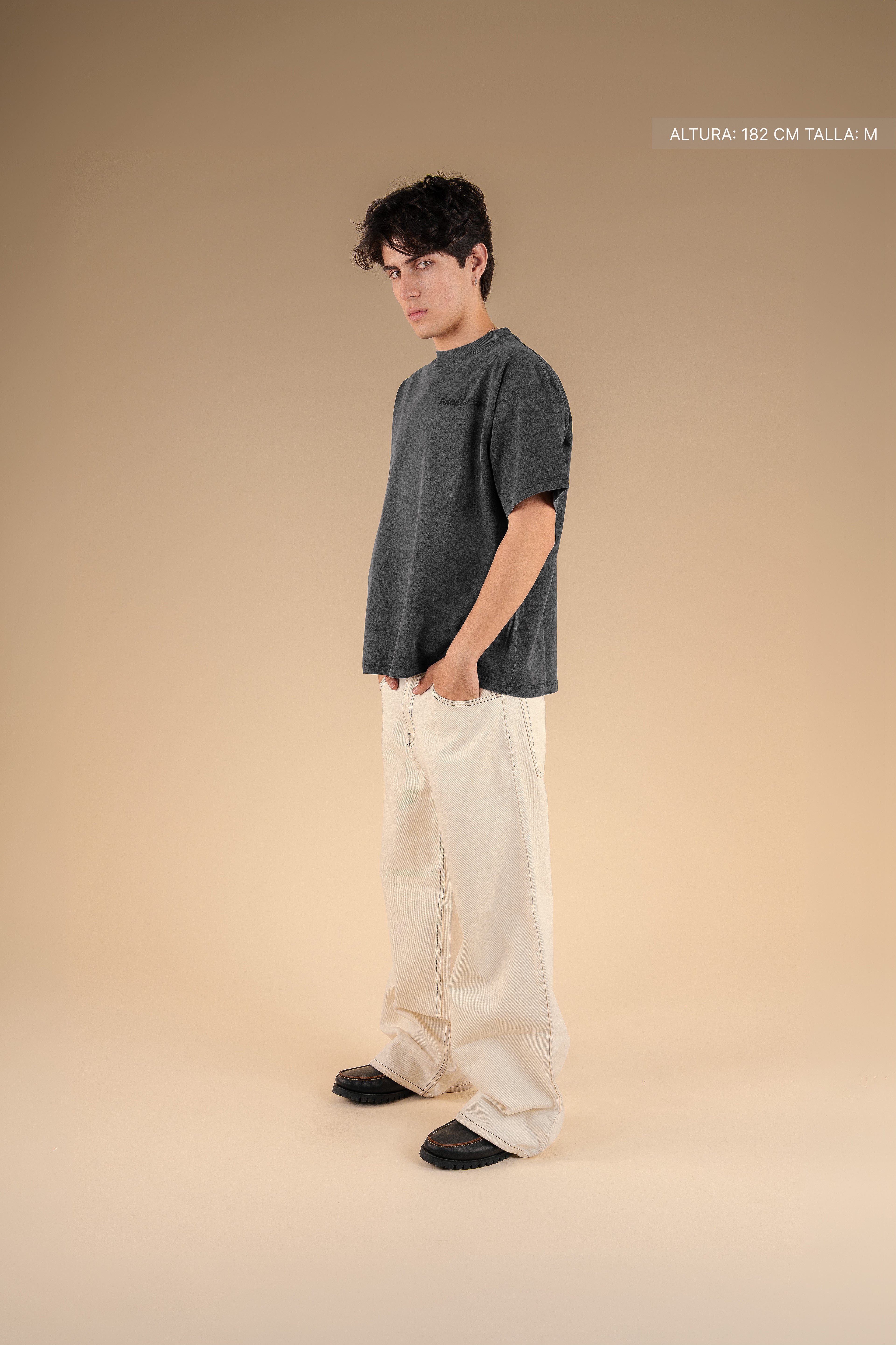 Studio Script Tee Washed Grey