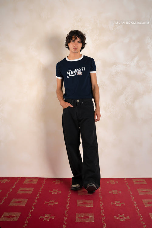 Destino 77 Muscle Tee Navy Blue