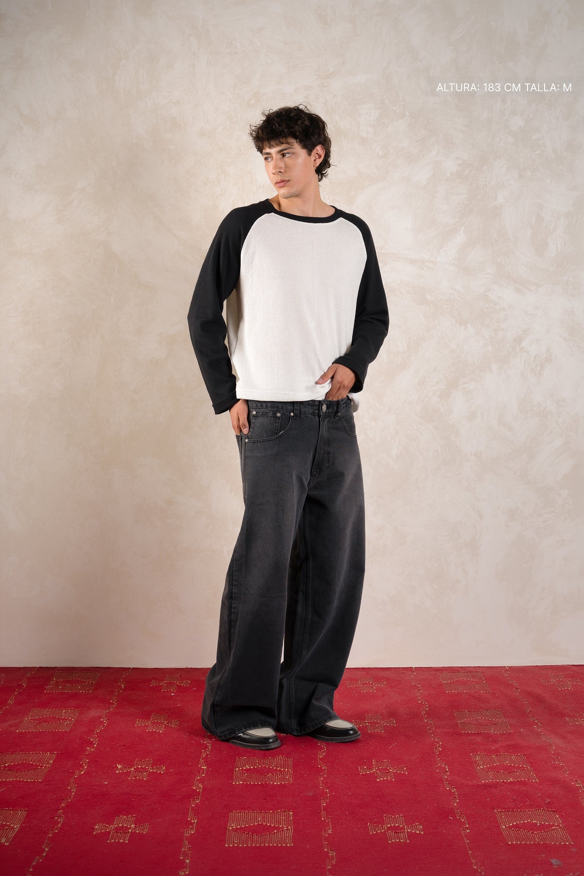 Raglan Longsleeve Ivory w/ Black