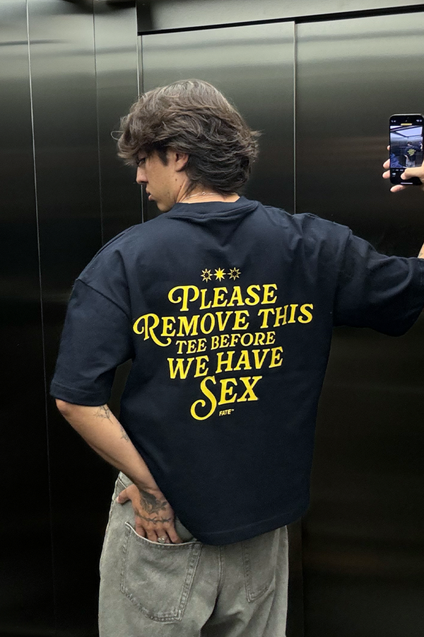 Please Remove Tee Navy Blue