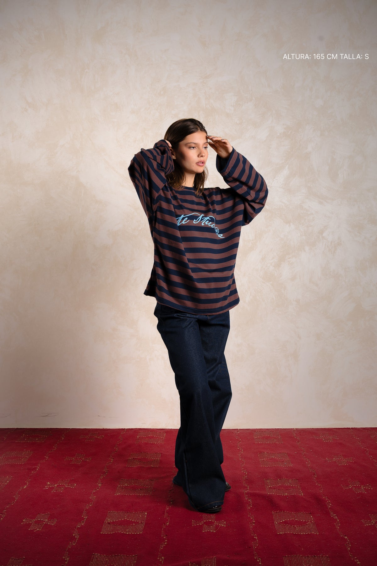 Fate Signature Striped Longsleeve Navy w/ Brown