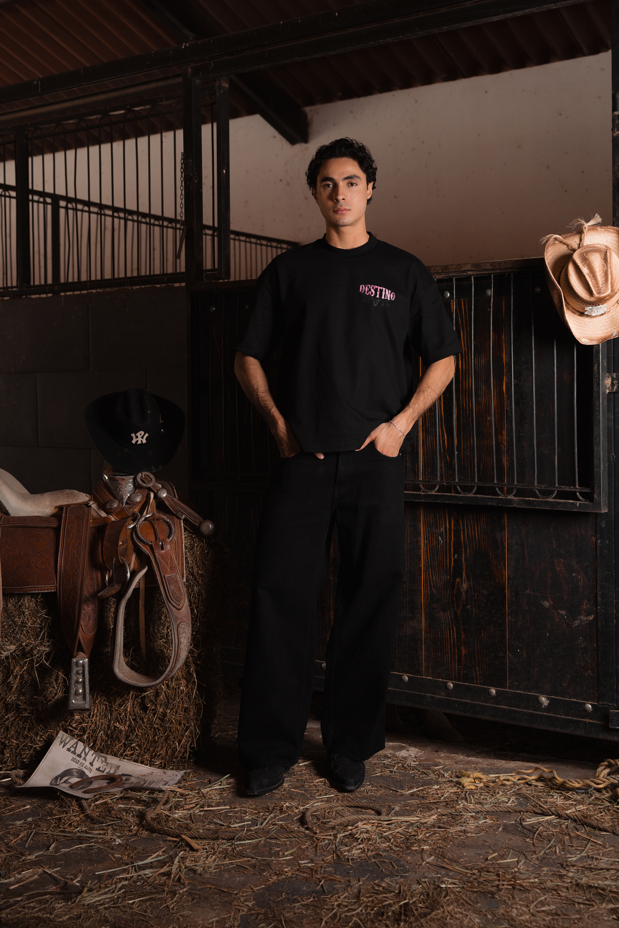 Long Horns Tee Black