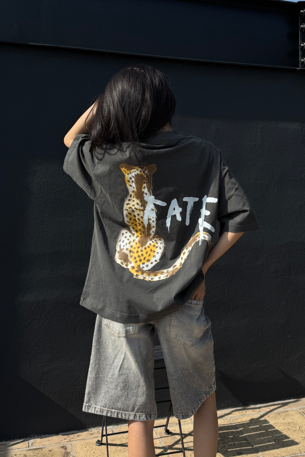 Cheetah Tee Washed Grey