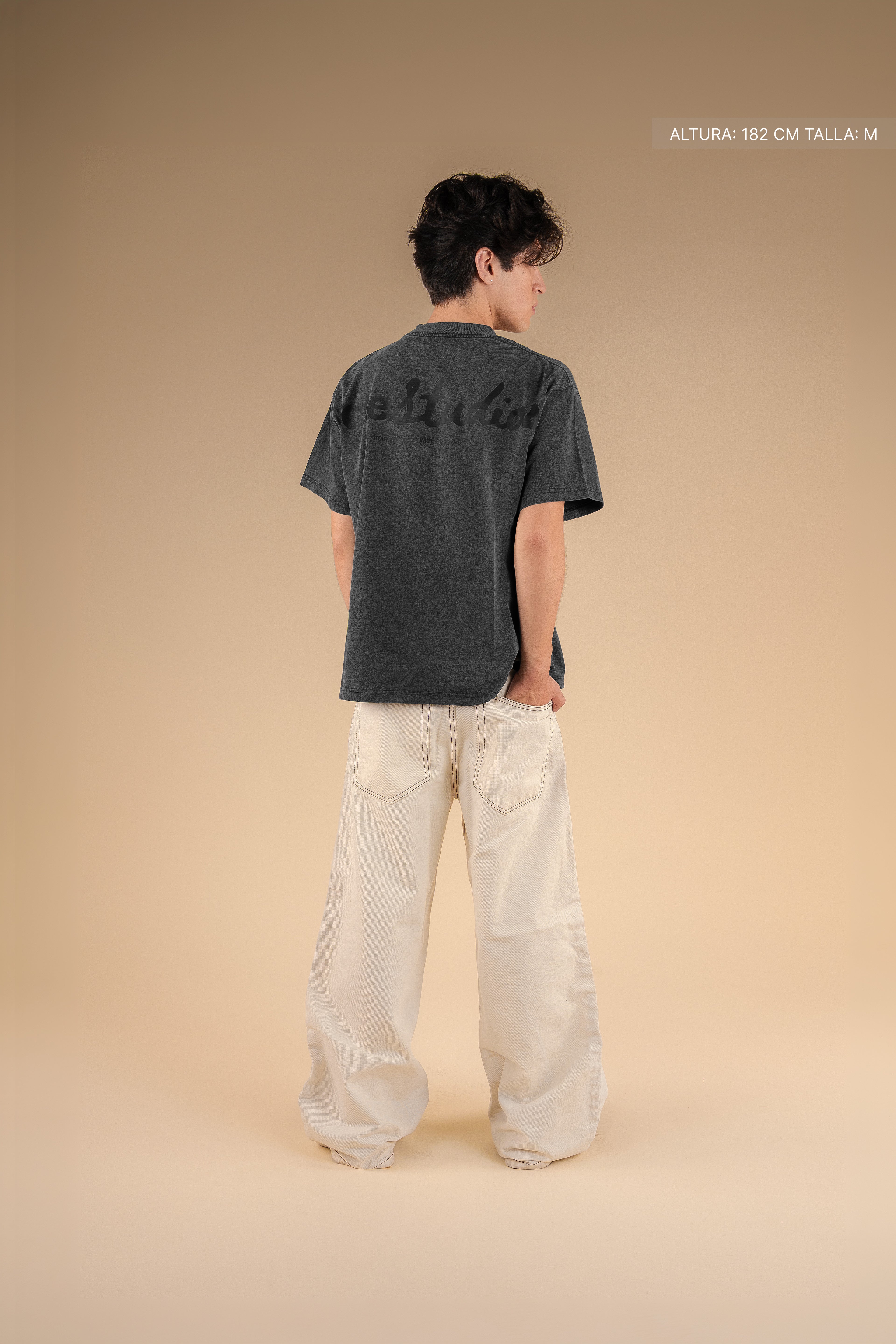 Studio Script Tee Washed Grey
