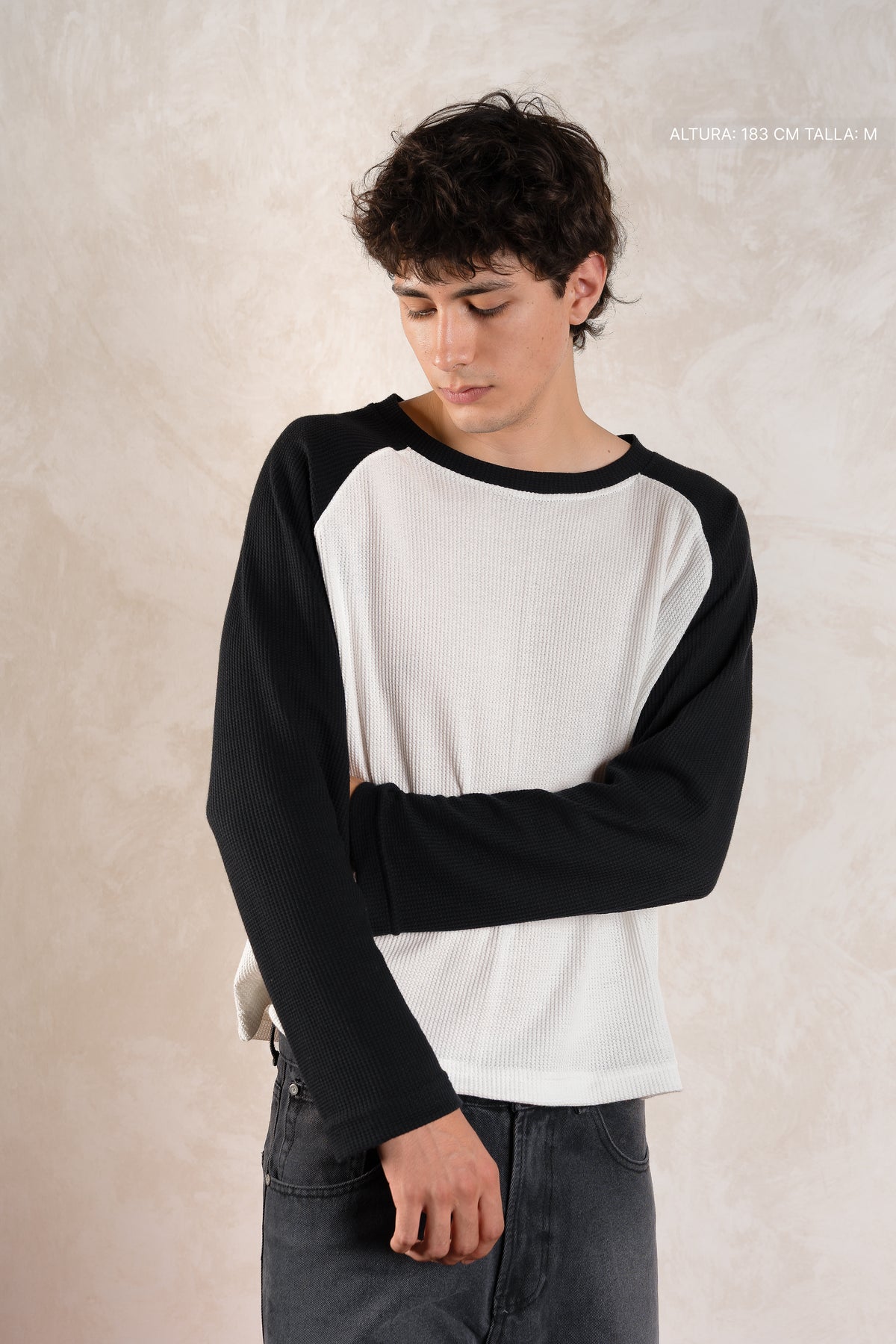 Raglan Longsleeve Ivory w/ Black