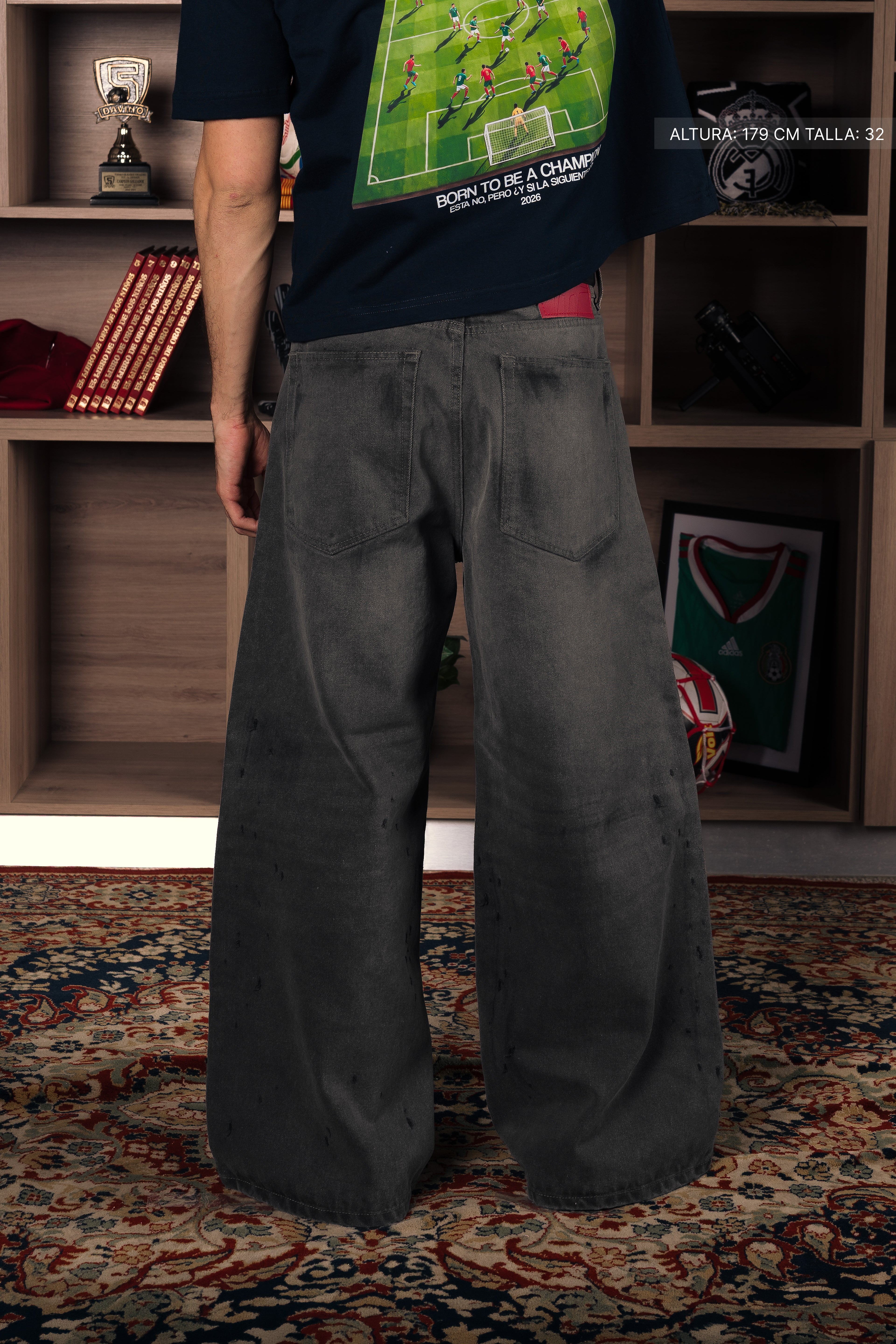 WB Jeans Distressed Shadow Black