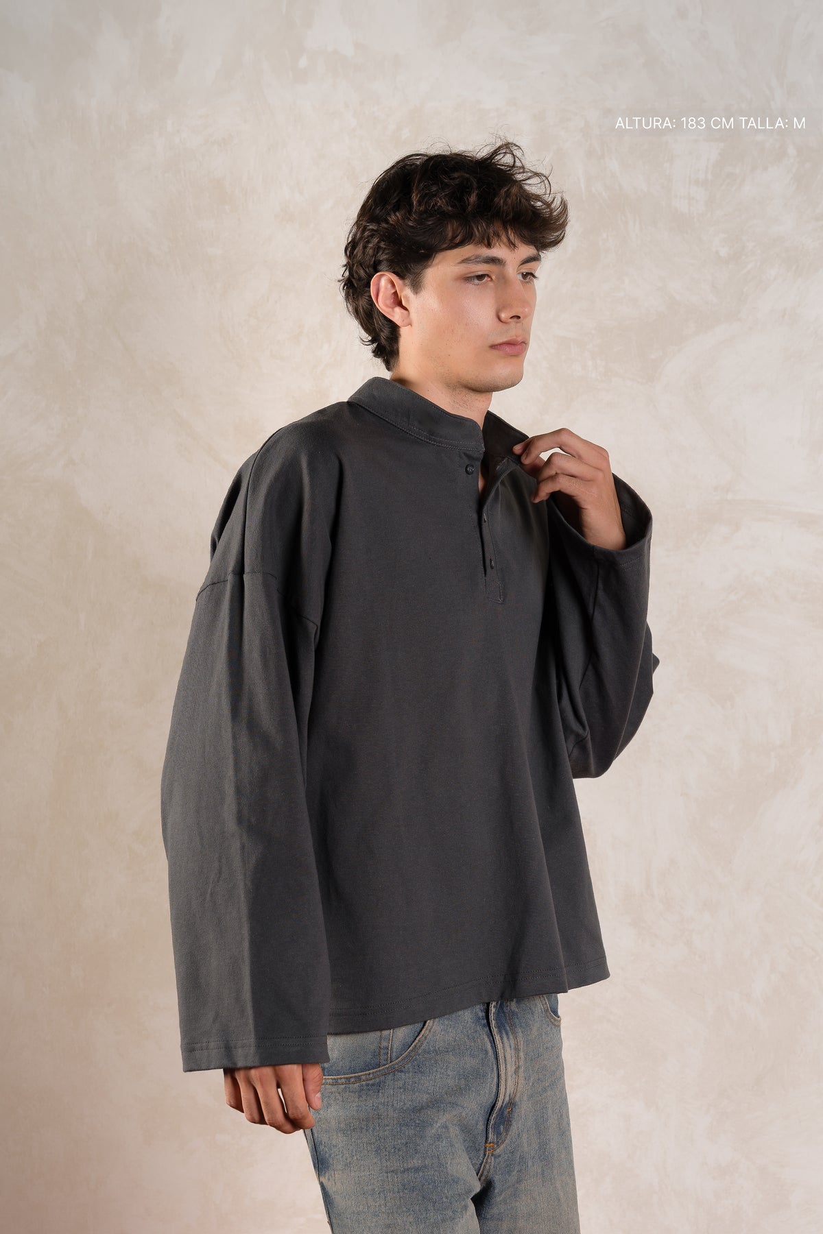 Maho Henley Longsleeve Oxford Grey