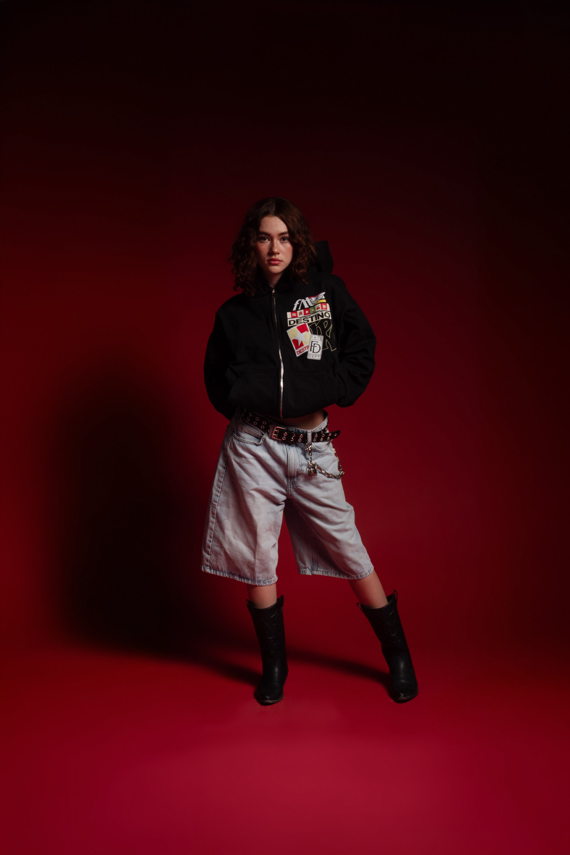 Racing Patches Zip Hoodie Vantablack