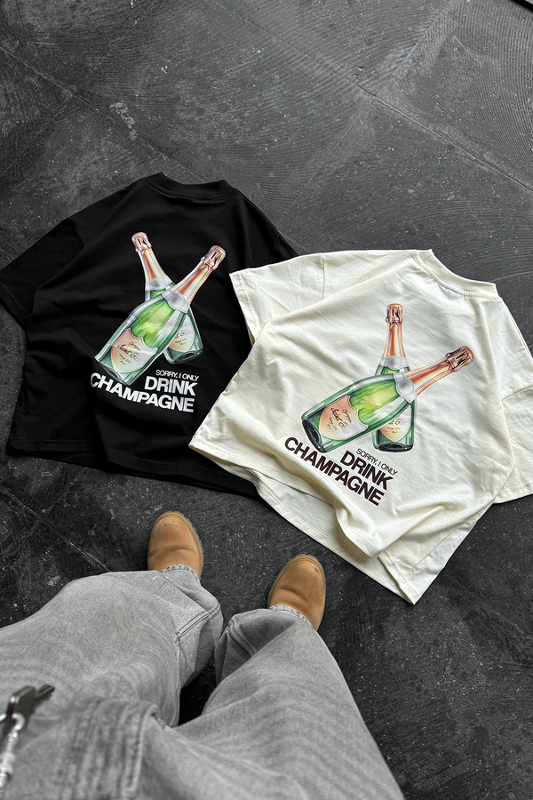 Drink Champagne Tee Ivory
