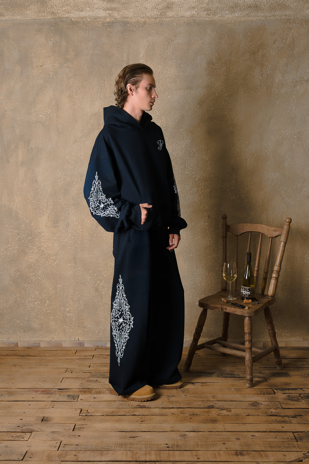 Ornate Wide Pants Midnight Blue