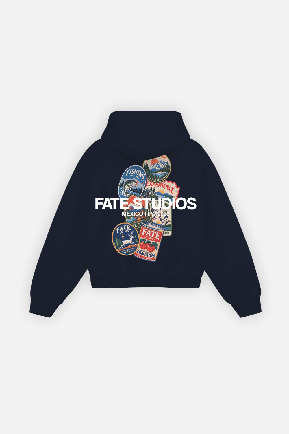 Out of Town Badges Zip Hoodie Navy Blue — foto 2