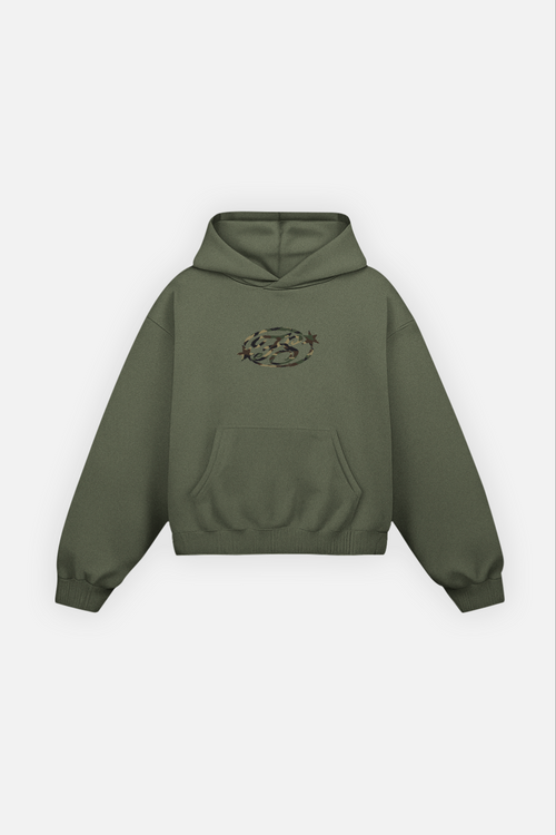 Camo Monogram Hoodie Green Forest — foto 2