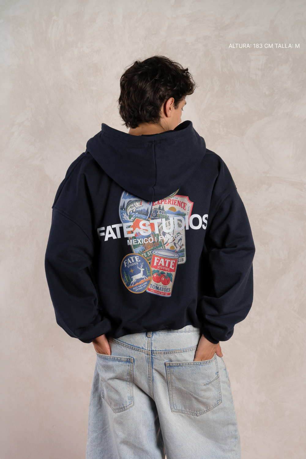 Out of Town Badges Zip Hoodie Navy Blue — foto 6