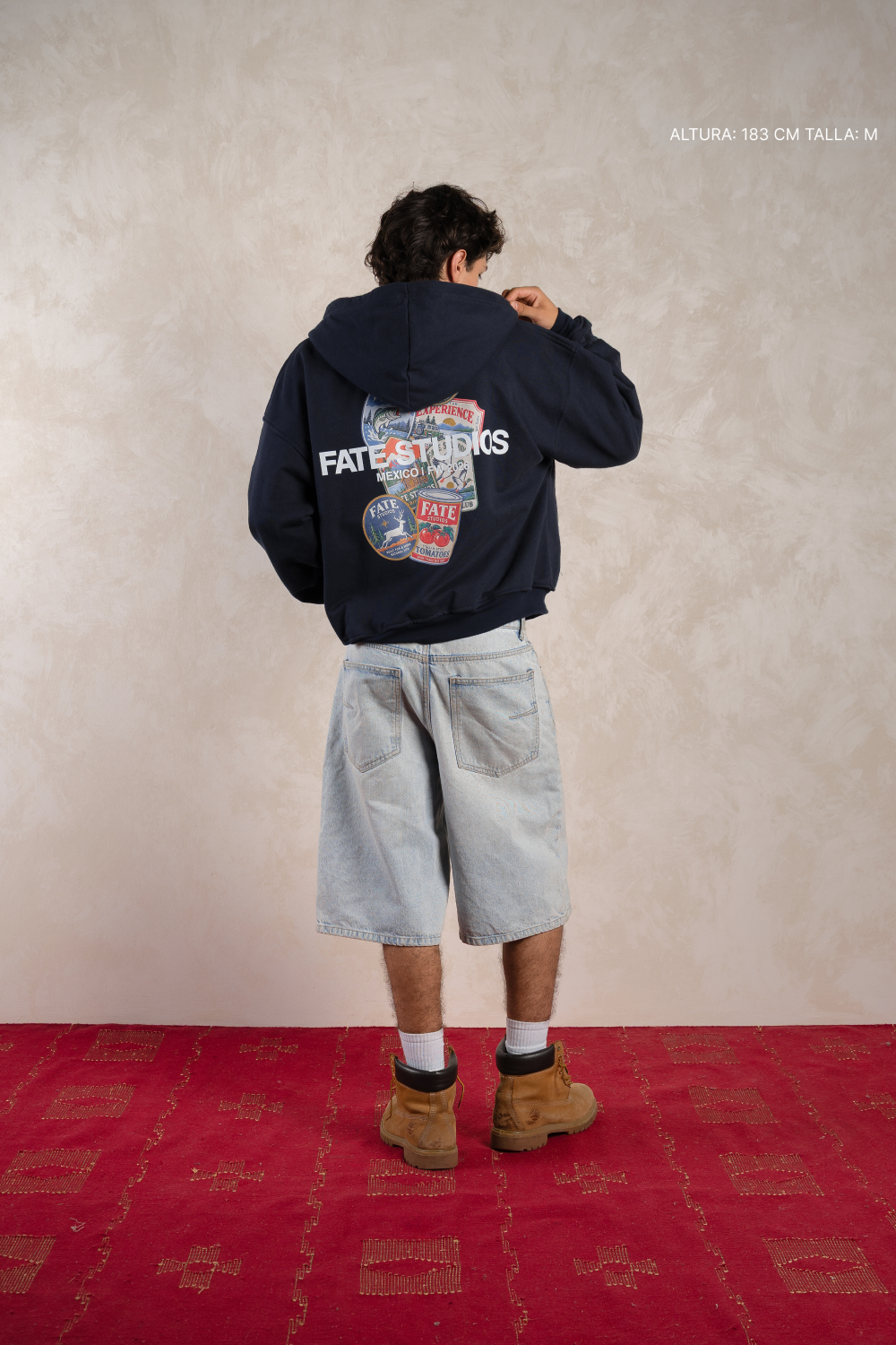 Out of Town Badges Zip Hoodie Navy Blue — foto 4