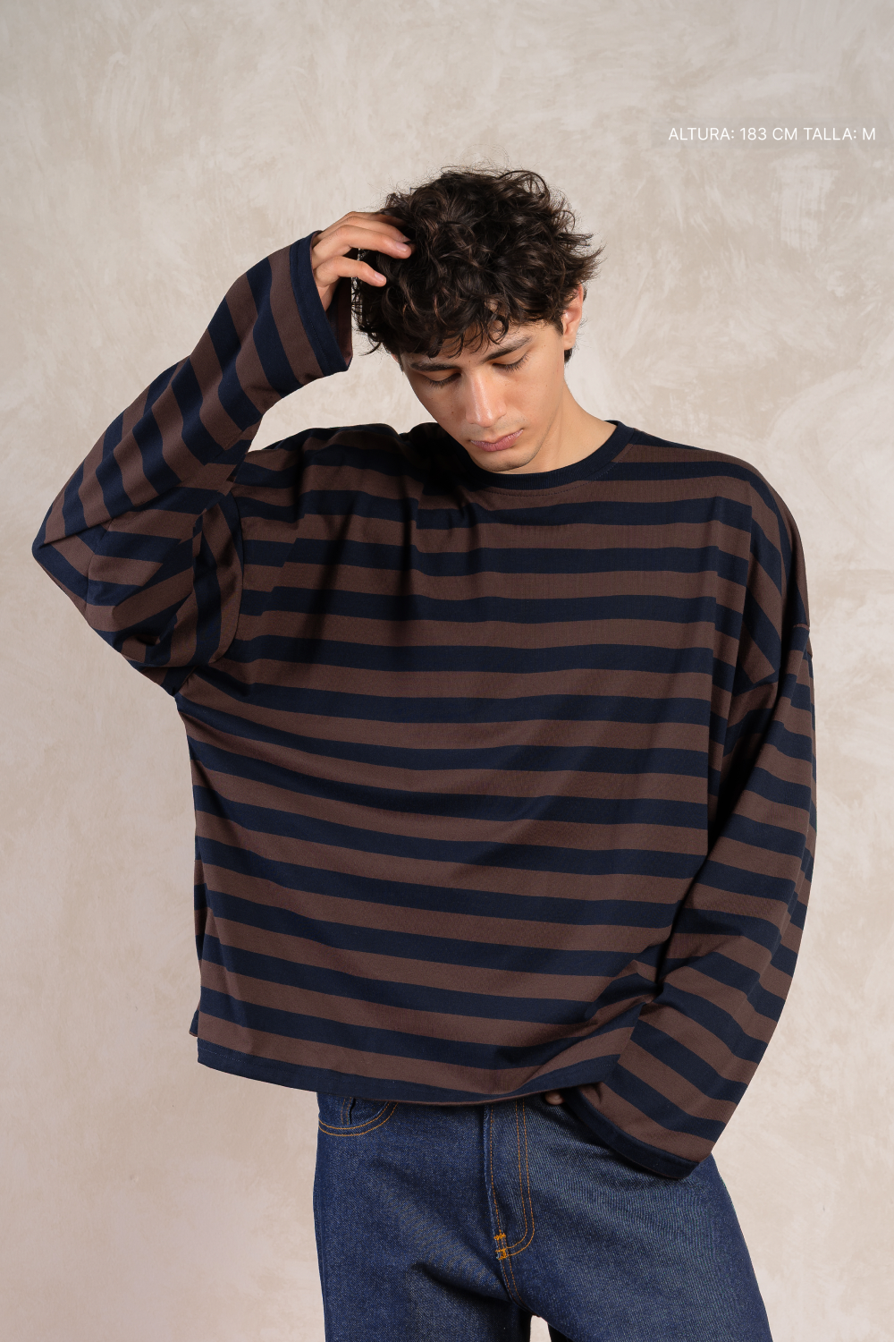 Striped Longsleeve Navy w/ Brown — foto 6