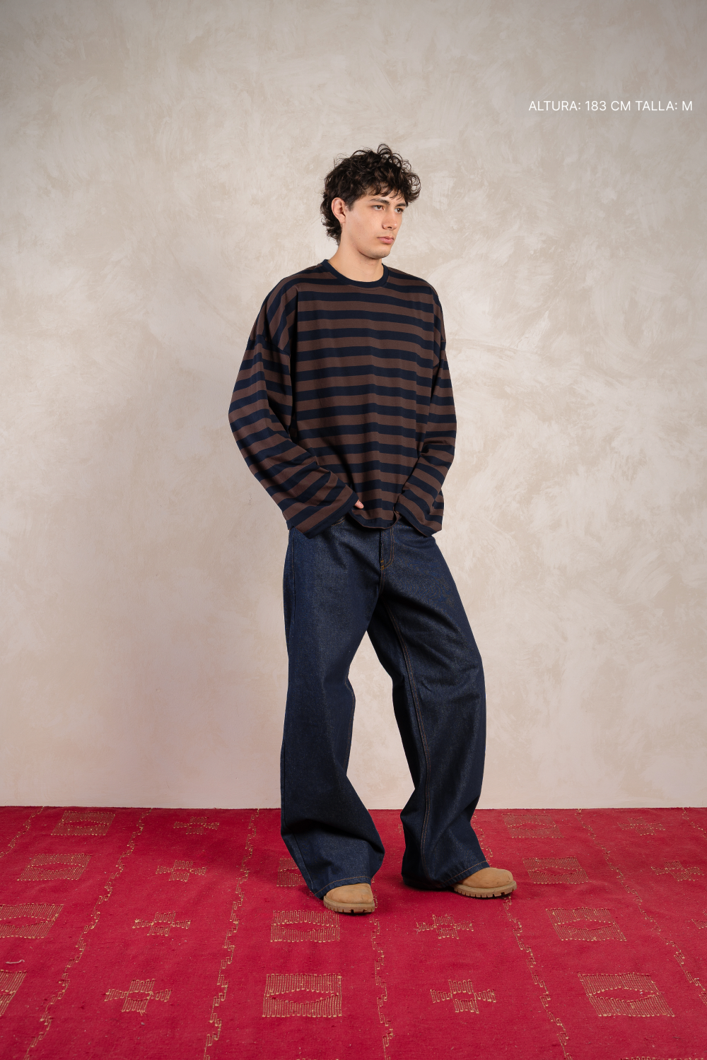 Striped Longsleeve Navy w/ Brown — foto 5