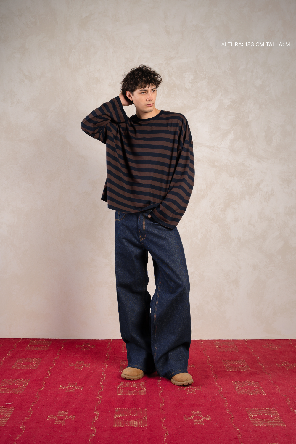 Striped Longsleeve Navy w/ Brown — foto 2